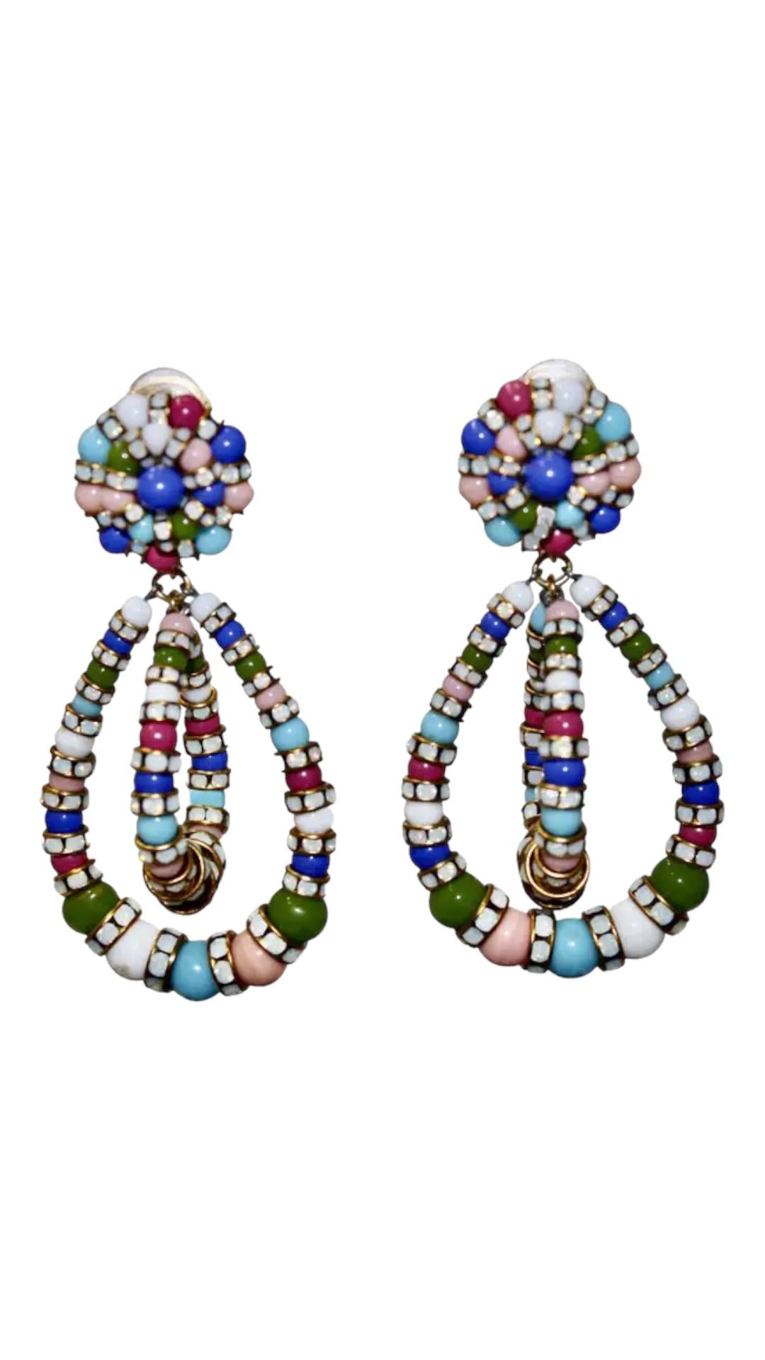 Pate de Verre Clover Sautoir in blu cobalto Di Francoise Montague in vendita 1
