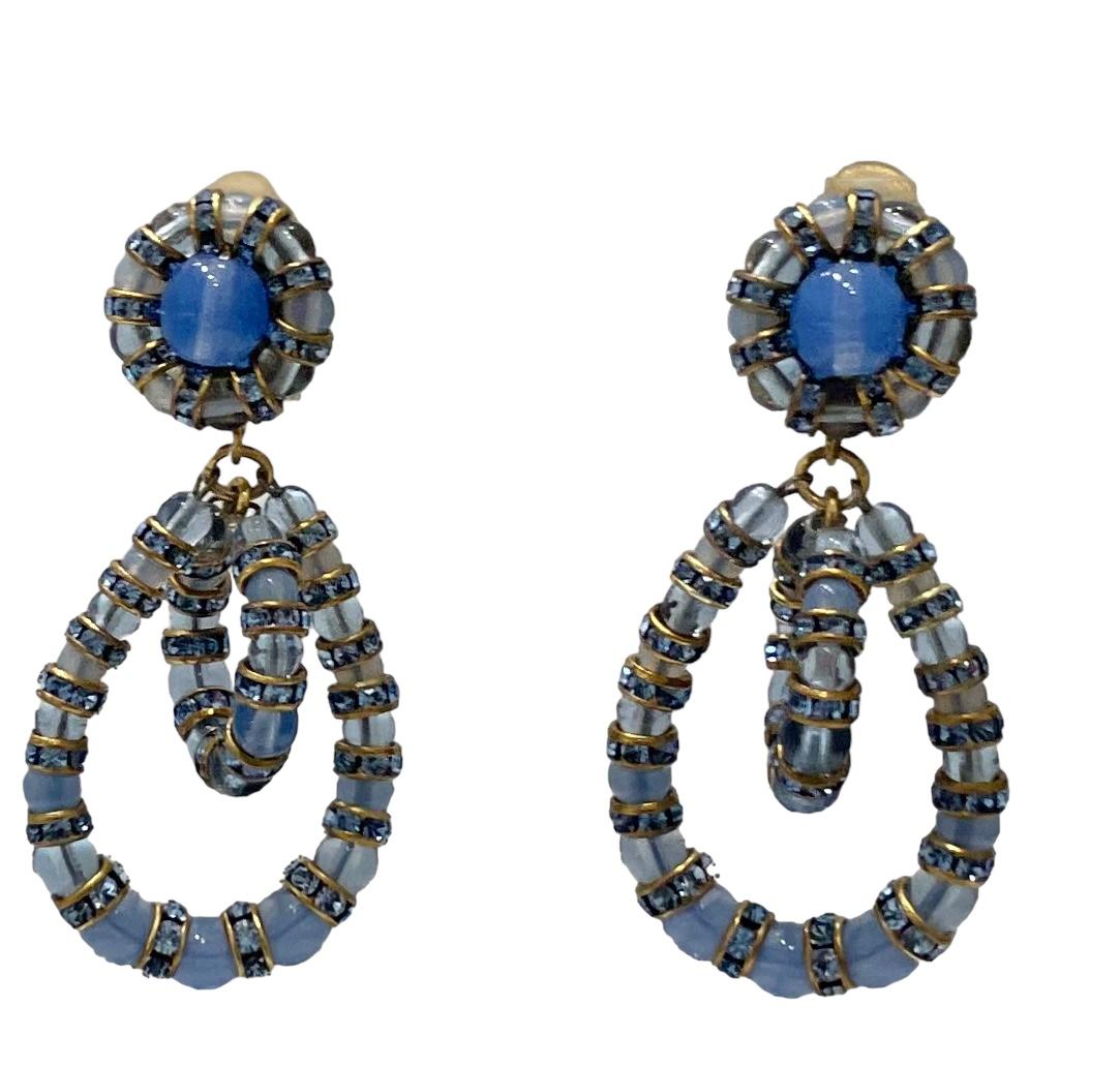 Pate de Verre Clover Sautoir in blu cobalto Di Francoise Montague in vendita 2