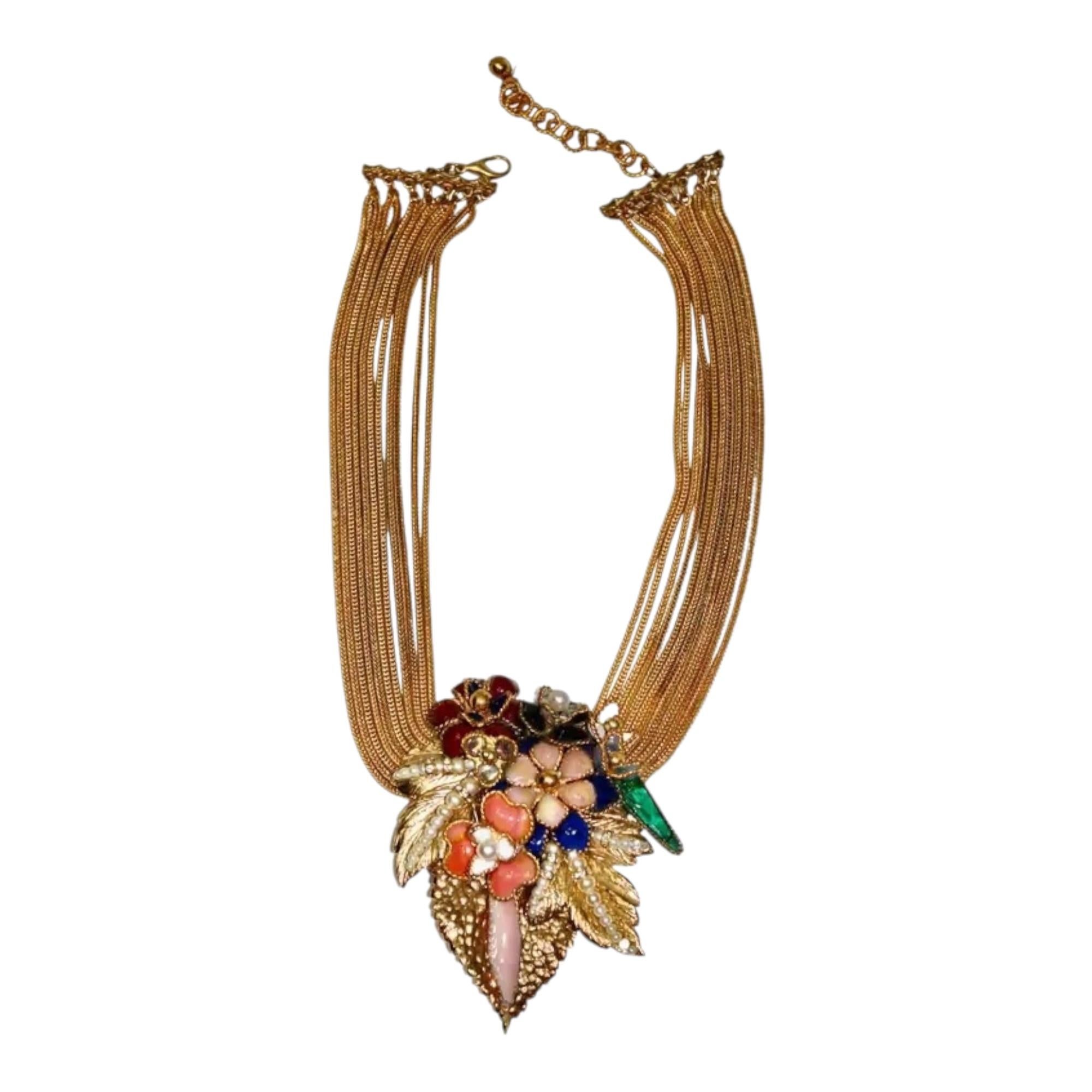 Collana Pate de Verre Collection Rose in vendita 3