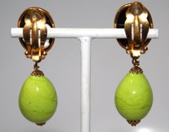 Tropfen-Clip-Ohrringe von Pate De Verre