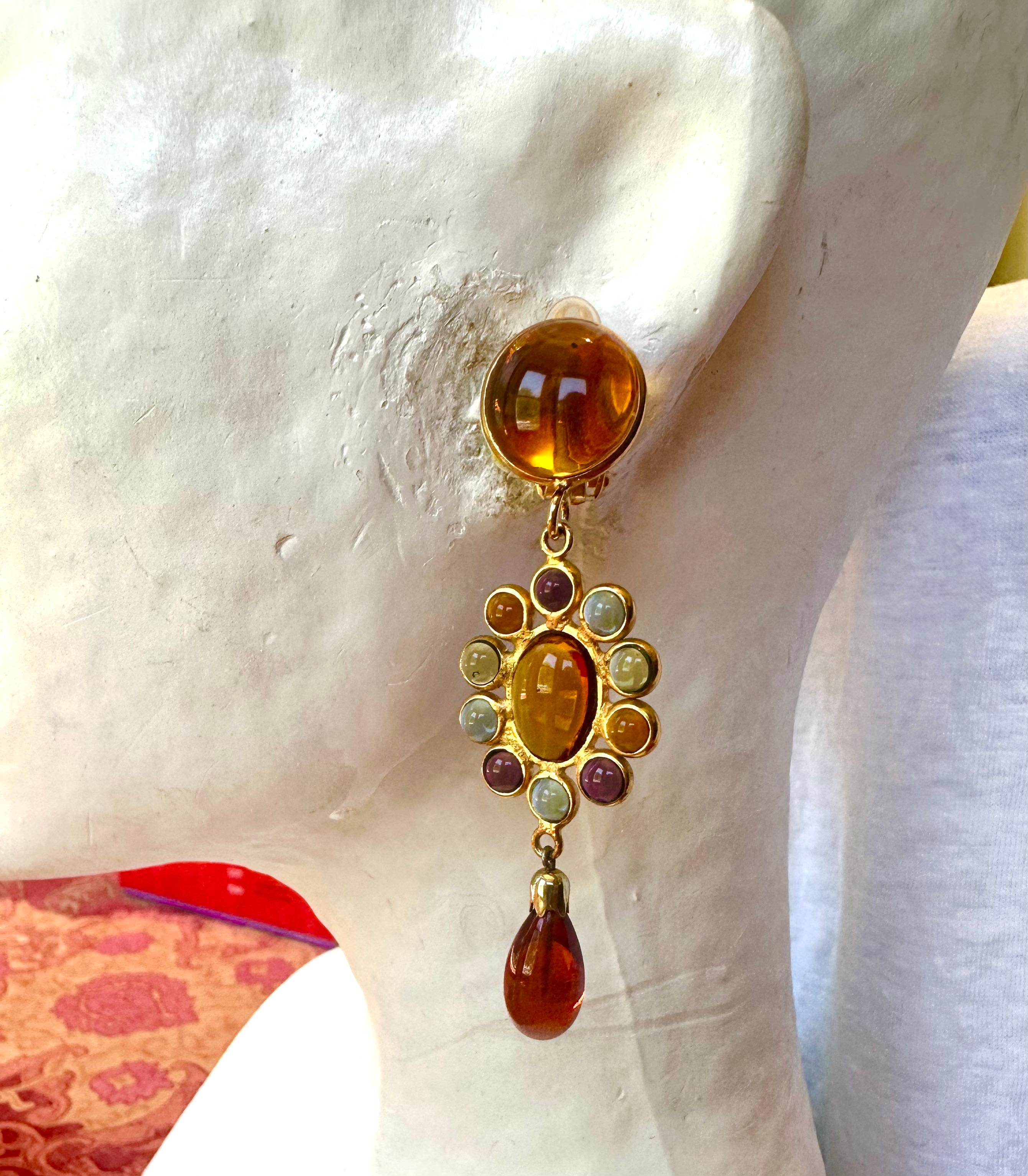 Pate De Verre Drop Earrings 1