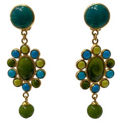 Used Pate De Verre Drop Earrings 