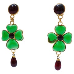 Pendientes Flor de Pate de Verre