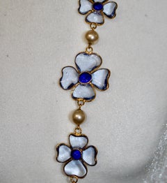 Pate De Verre Long Clover Necklace