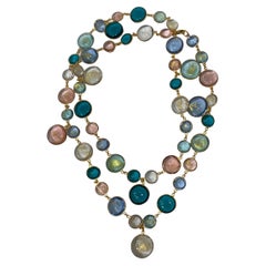 Pate De Verre Multicolor Sautoir