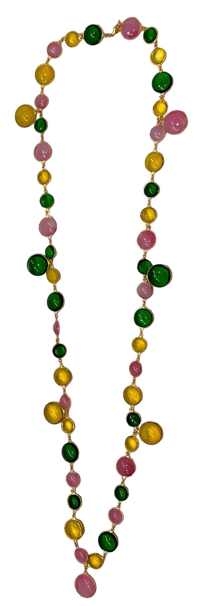 Pate De Verre Multicolor Sautoir en vente 1