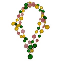 Pate De Verre Multicolor Sautoir