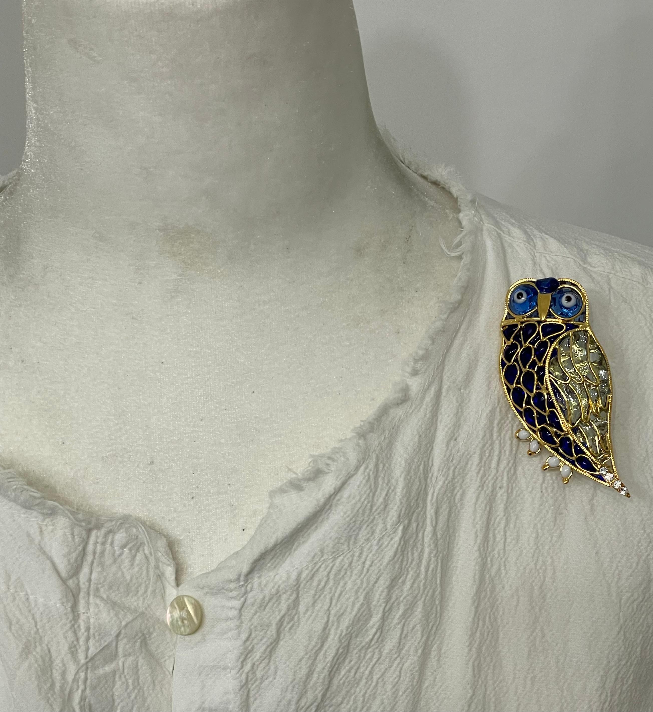Ancienne Broche Argentée, Strass De Verre/BROOCH