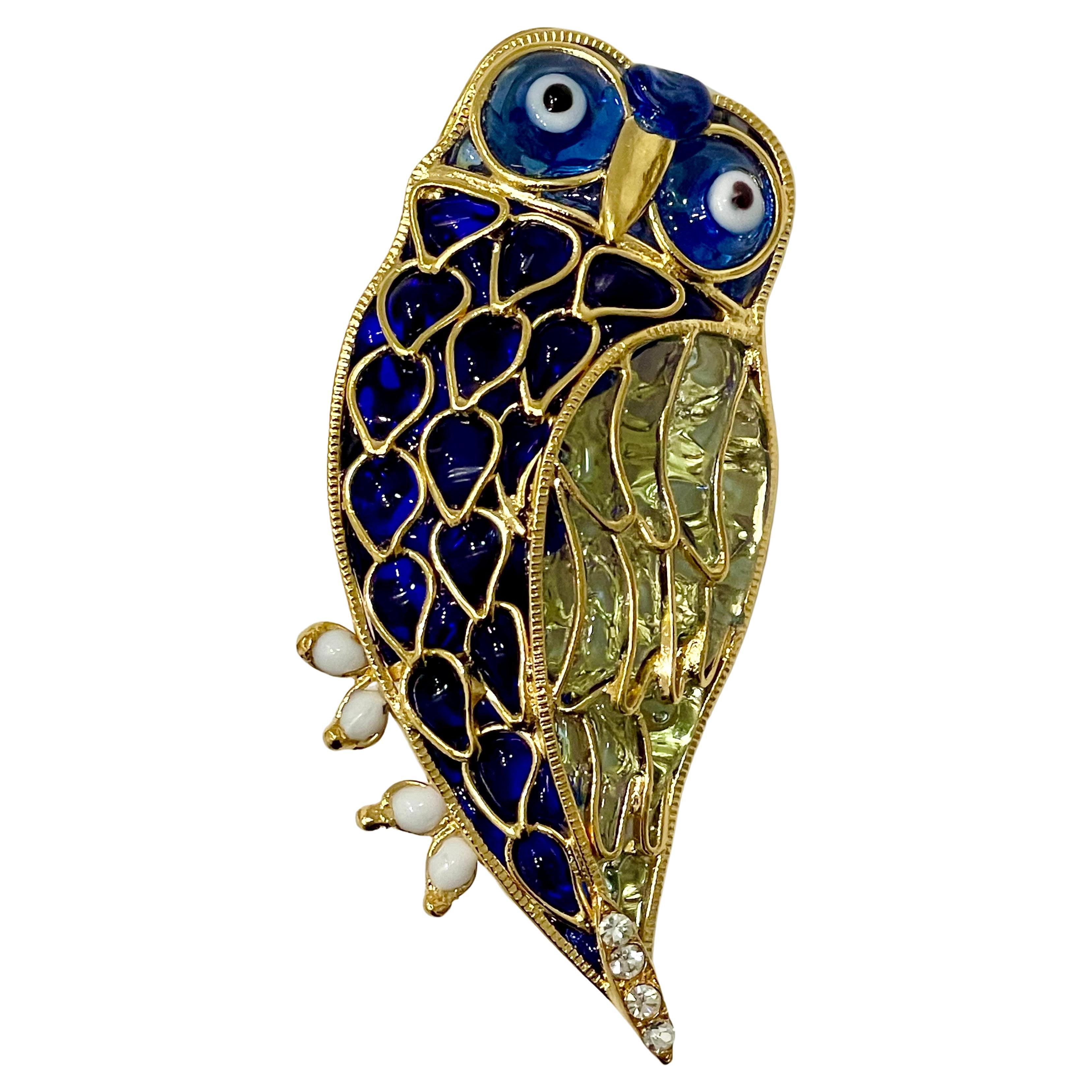 Broche Signée MG En émail Et Cuivre - Occasion, Bijou Ancien Et Unique