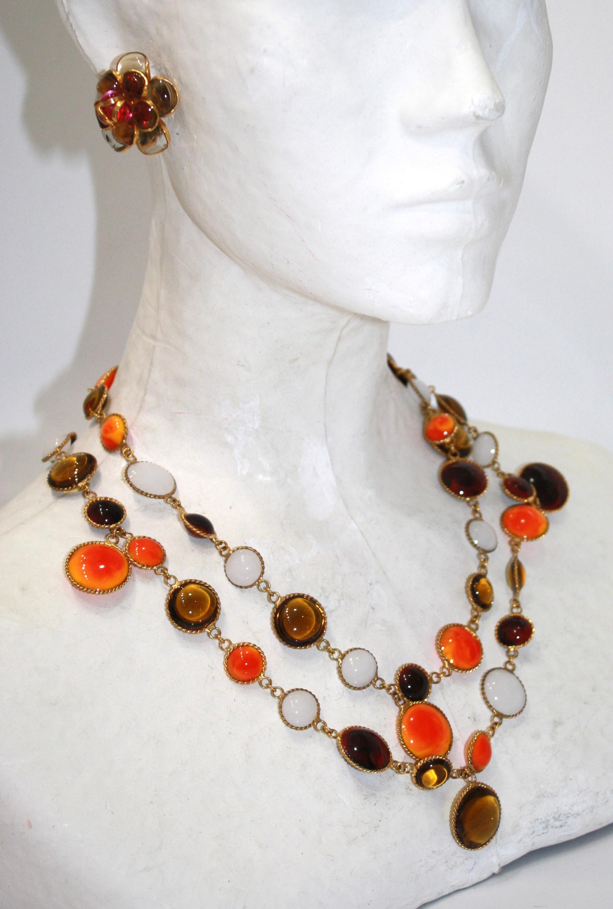 Pate de Verre Pastille Sautoir In New Condition In Virginia Beach, VA