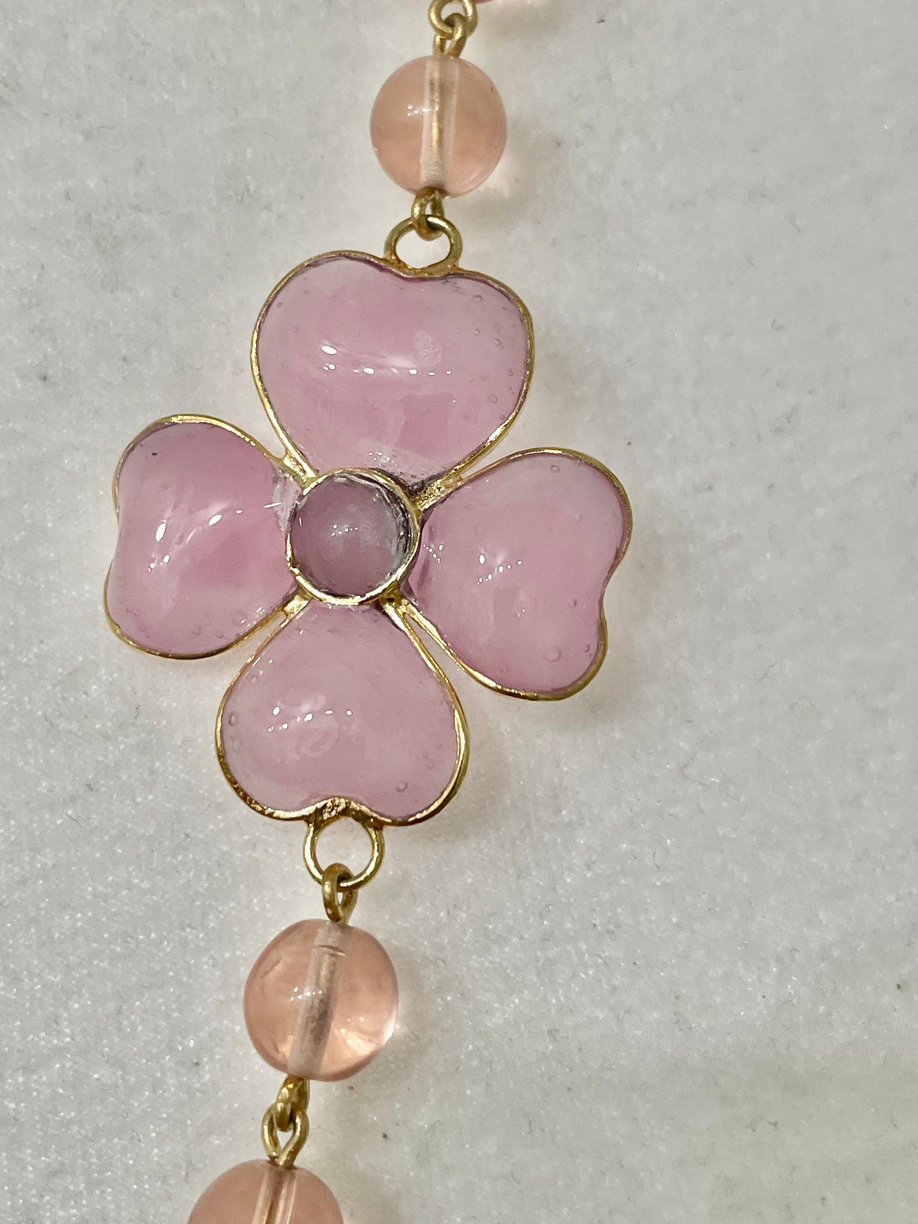 pink clover necklace