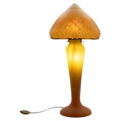 Pâte de verre Table Lamp Mushroom Orange Glass, France
