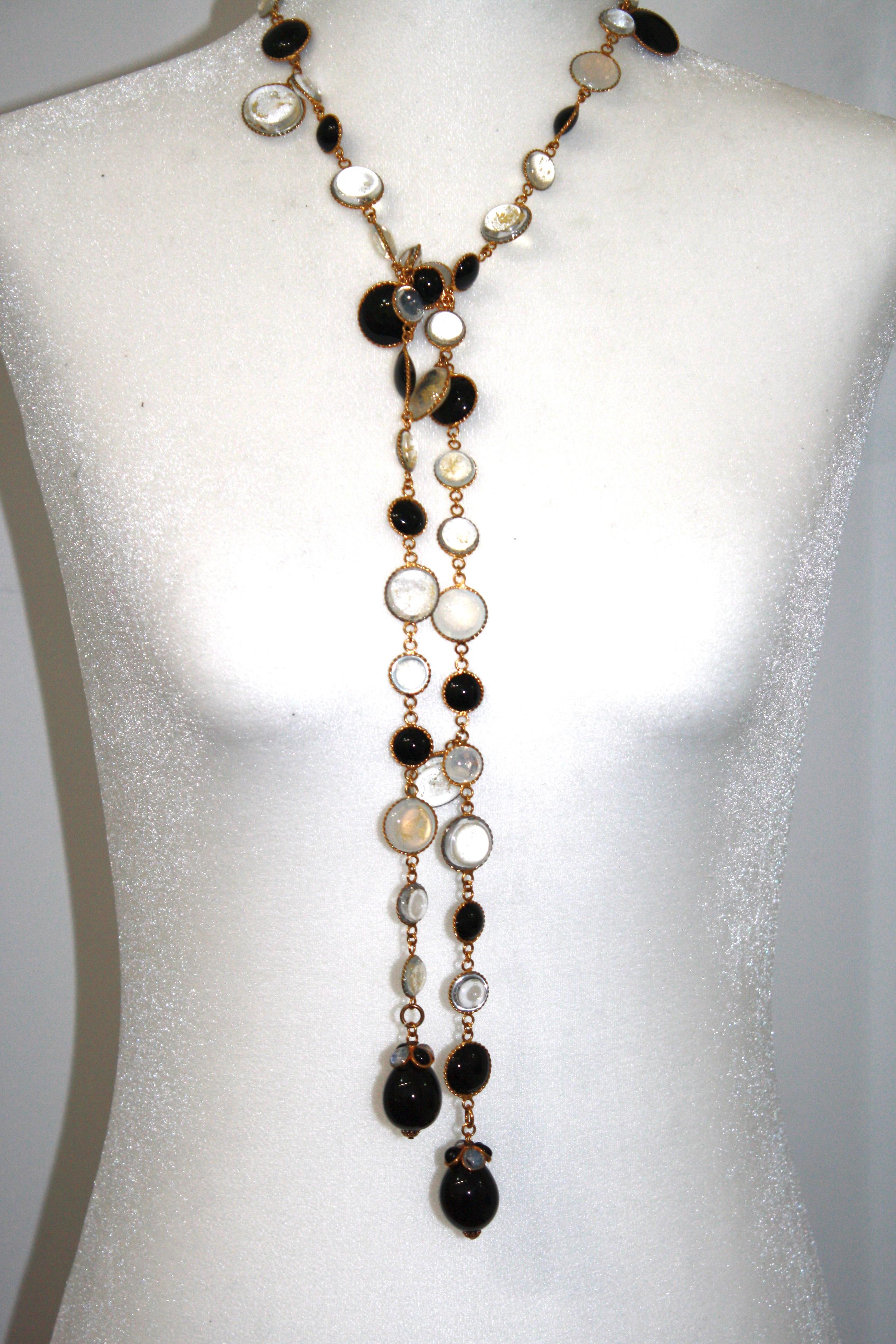 Women's or Men's Pate De Verre Unique Lariat