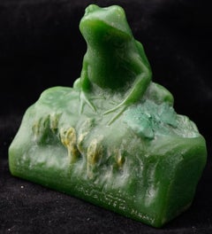 Pate de Verre Vide-Paperweigt Frosch  von A. Walter und H. Berge Daum Art Nouveau
