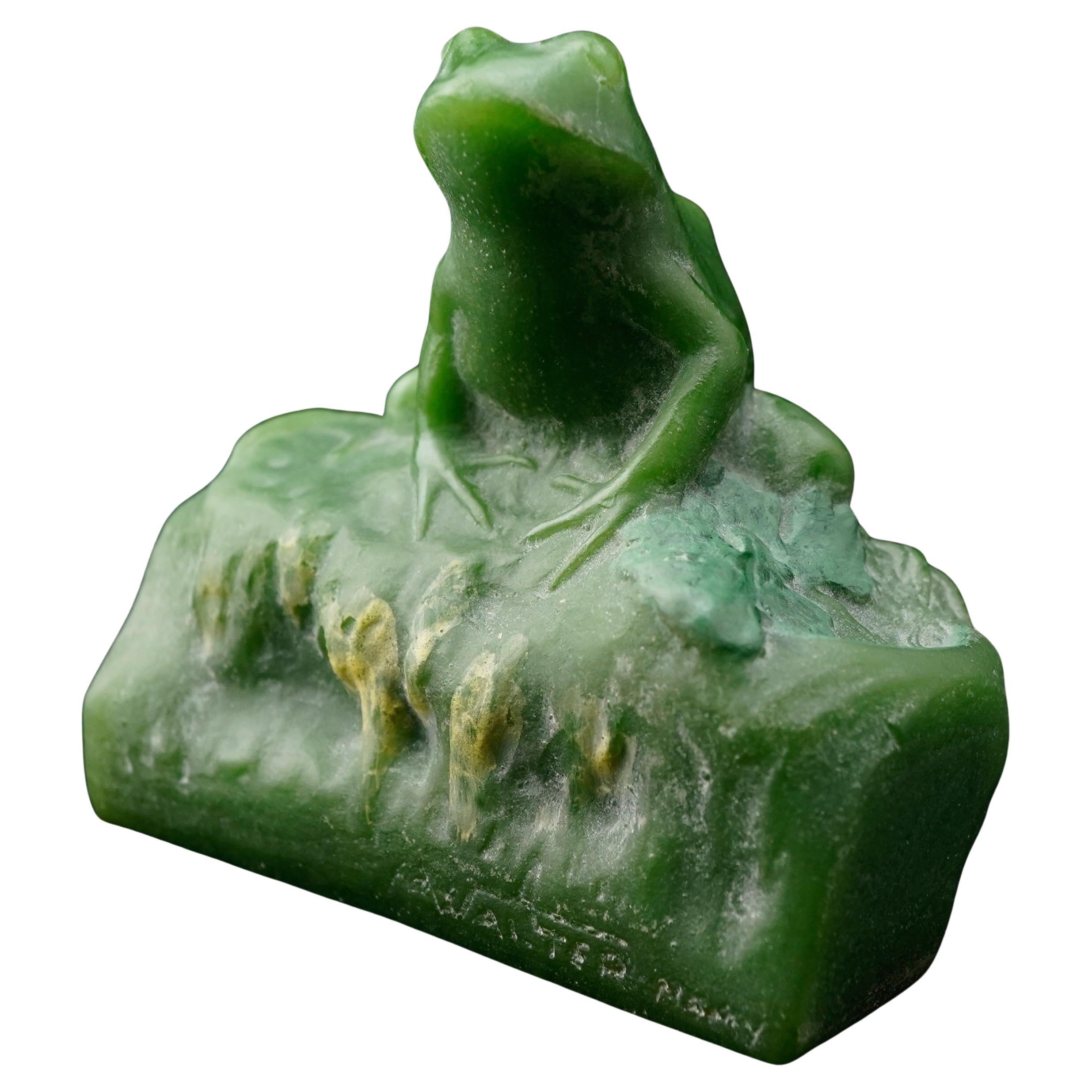 Paté de Verre Vide - Rana di Carta  di A. Walter e H. H. Berge Daum Art Nouveau in vendita