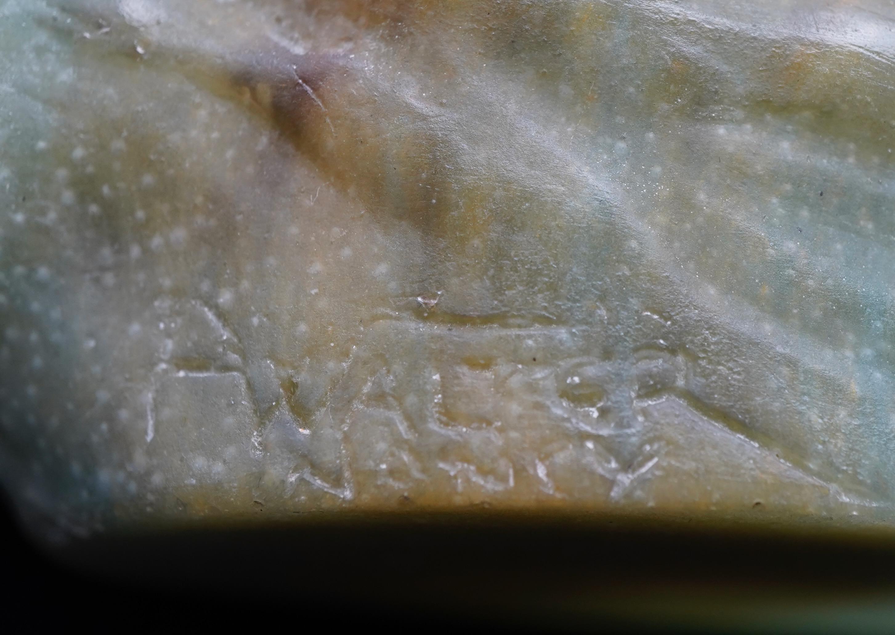 Pate de Verre Vide-Poche con cavalluccio marino (Hippocampo) di  Walter e Berge. in vendita 1