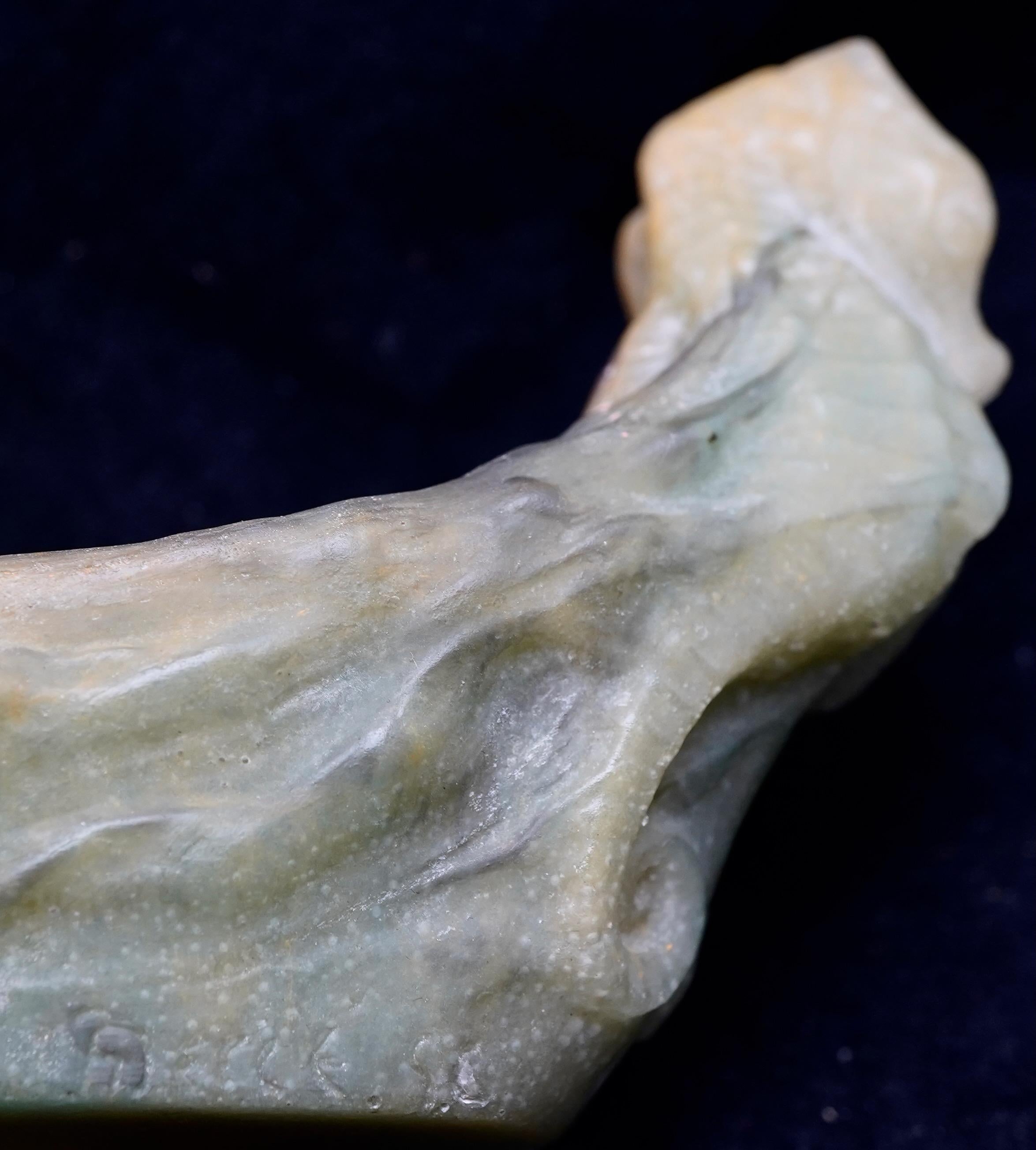 Pate de Verre Vide-Poche con cavalluccio marino (Hippocampo) di  Walter e Berge. In condizioni buone in vendita a Sarasota, FL