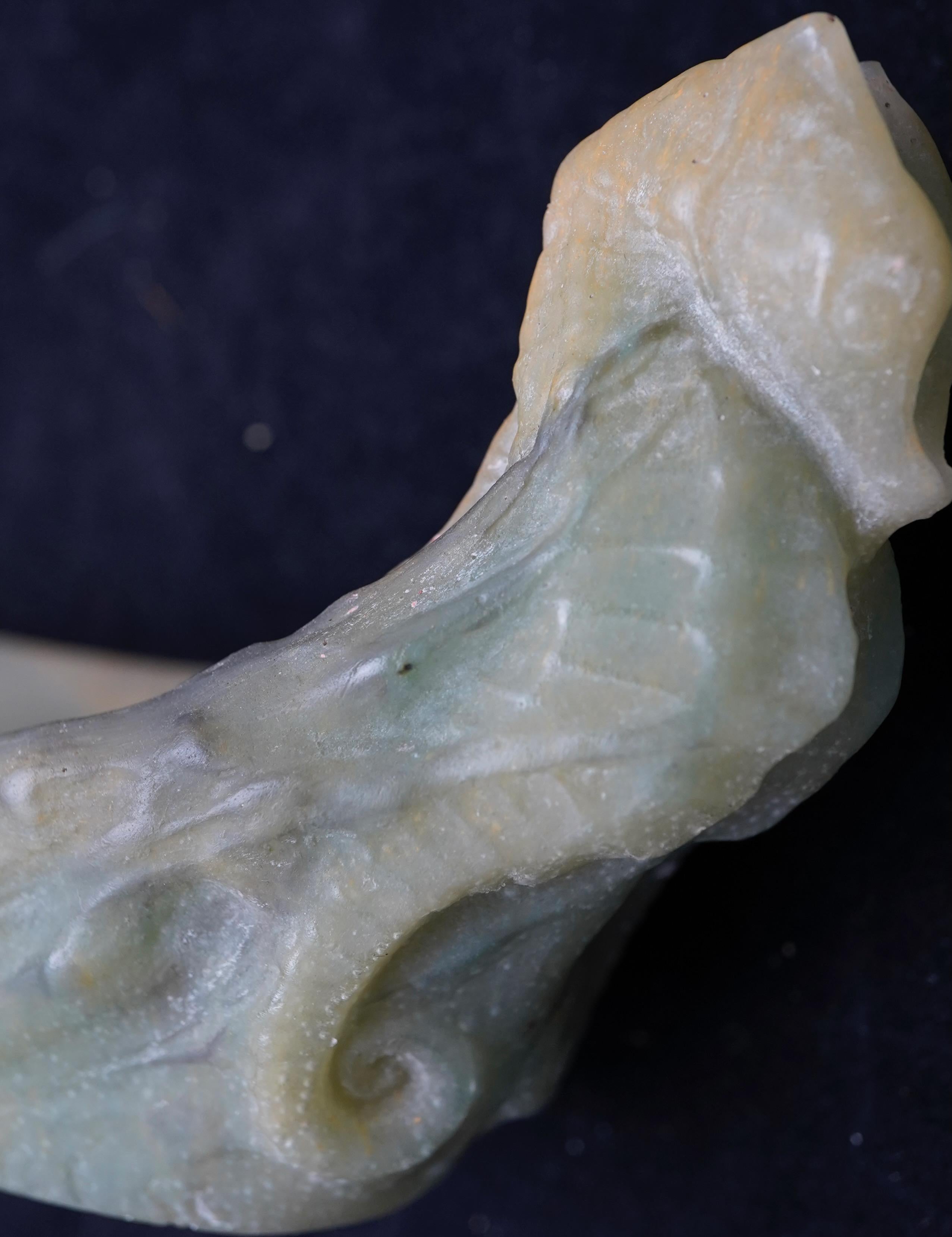 Vetro artistico Pate de Verre Vide-Poche con cavalluccio marino (Hippocampo) di  Walter e Berge. in vendita
