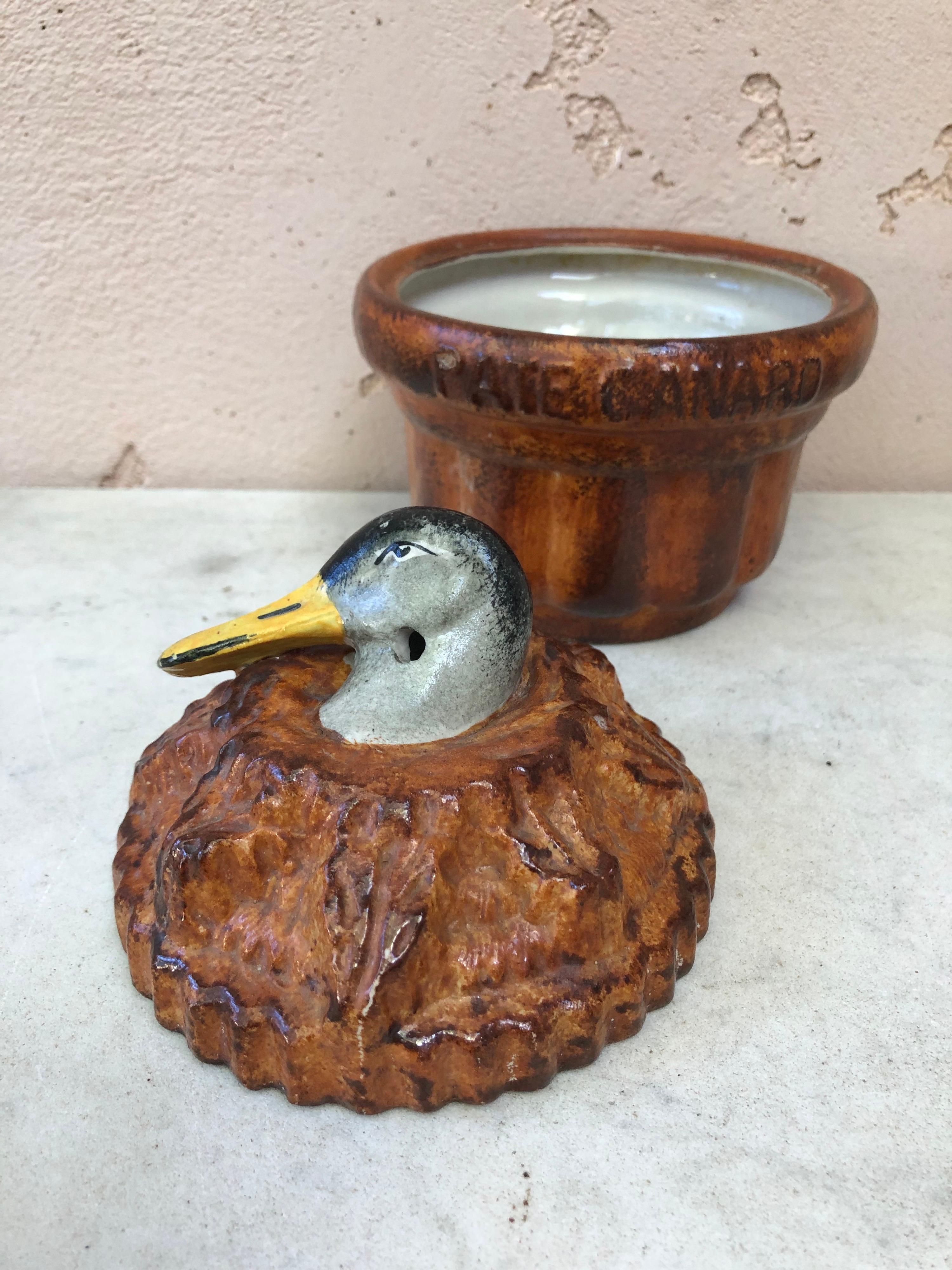 Pate Duck Tureen Georges Dreyfus, circa 1900 In Good Condition For Sale In Austin, TX