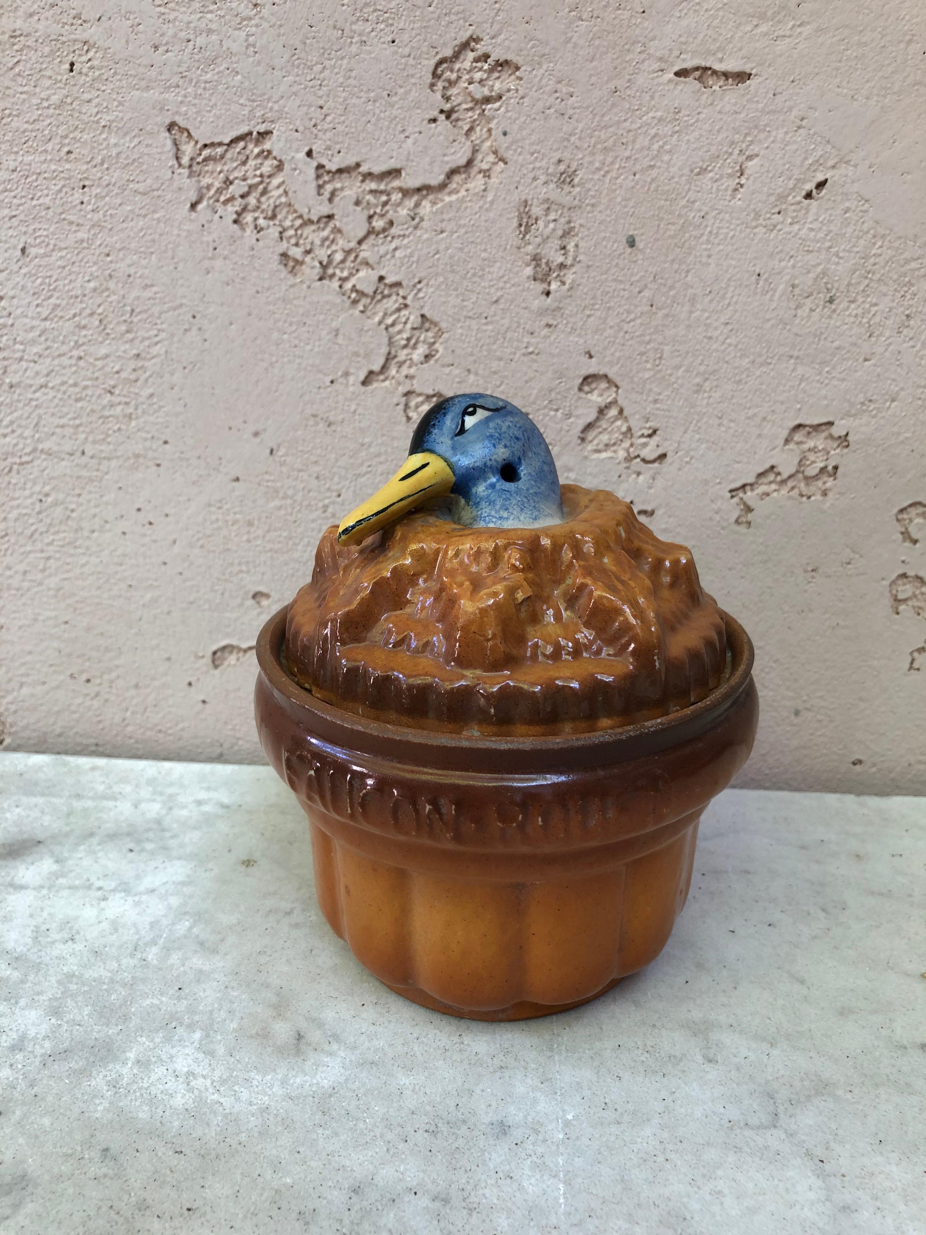 Ceramic Pate Duck Tureen Georges Dreyfus, circa 1900 For Sale
