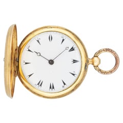 Pateck & Co. 18kt Diamond, Pearl + Enamel Pocket Watch