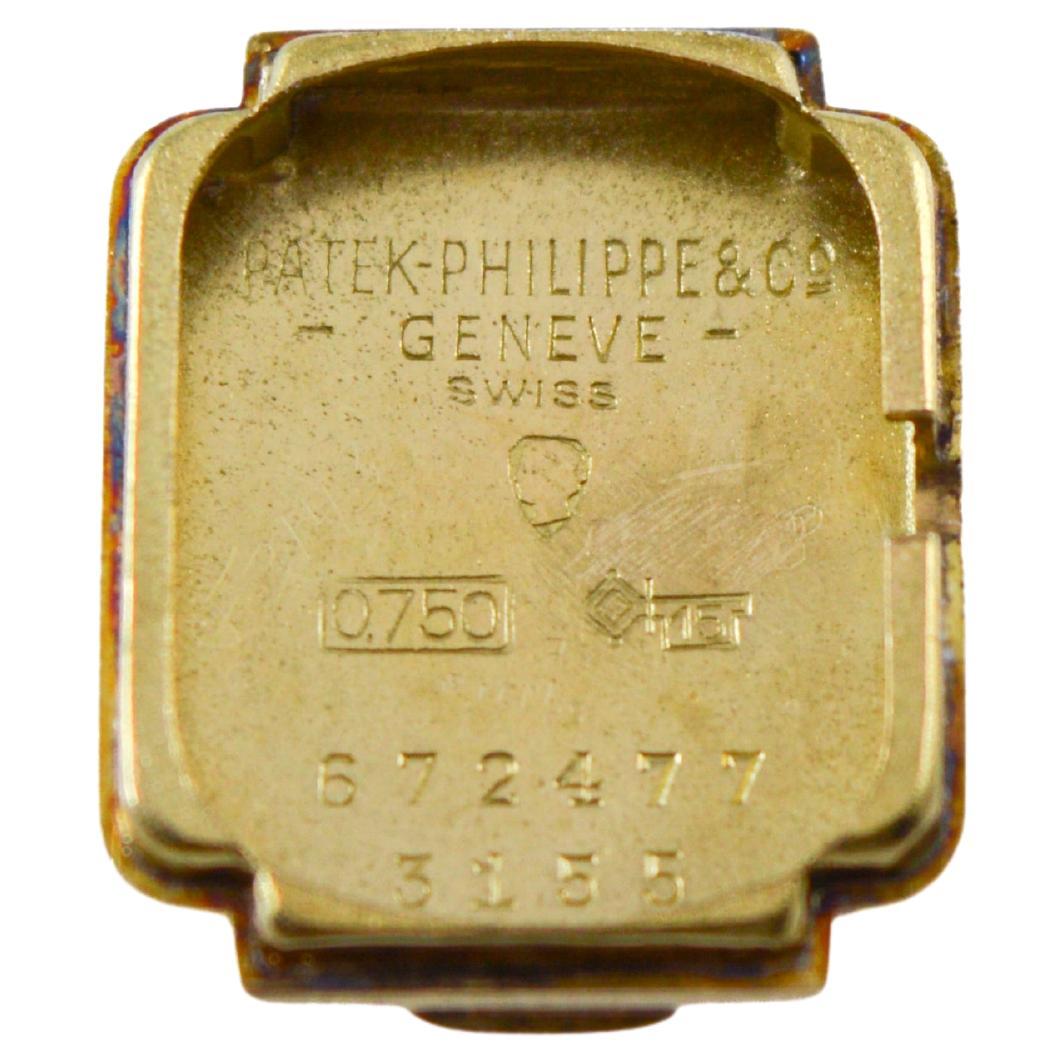 Patek 18Kt Solid Gold Art Deco Tank Style Watch with Original Dial 12