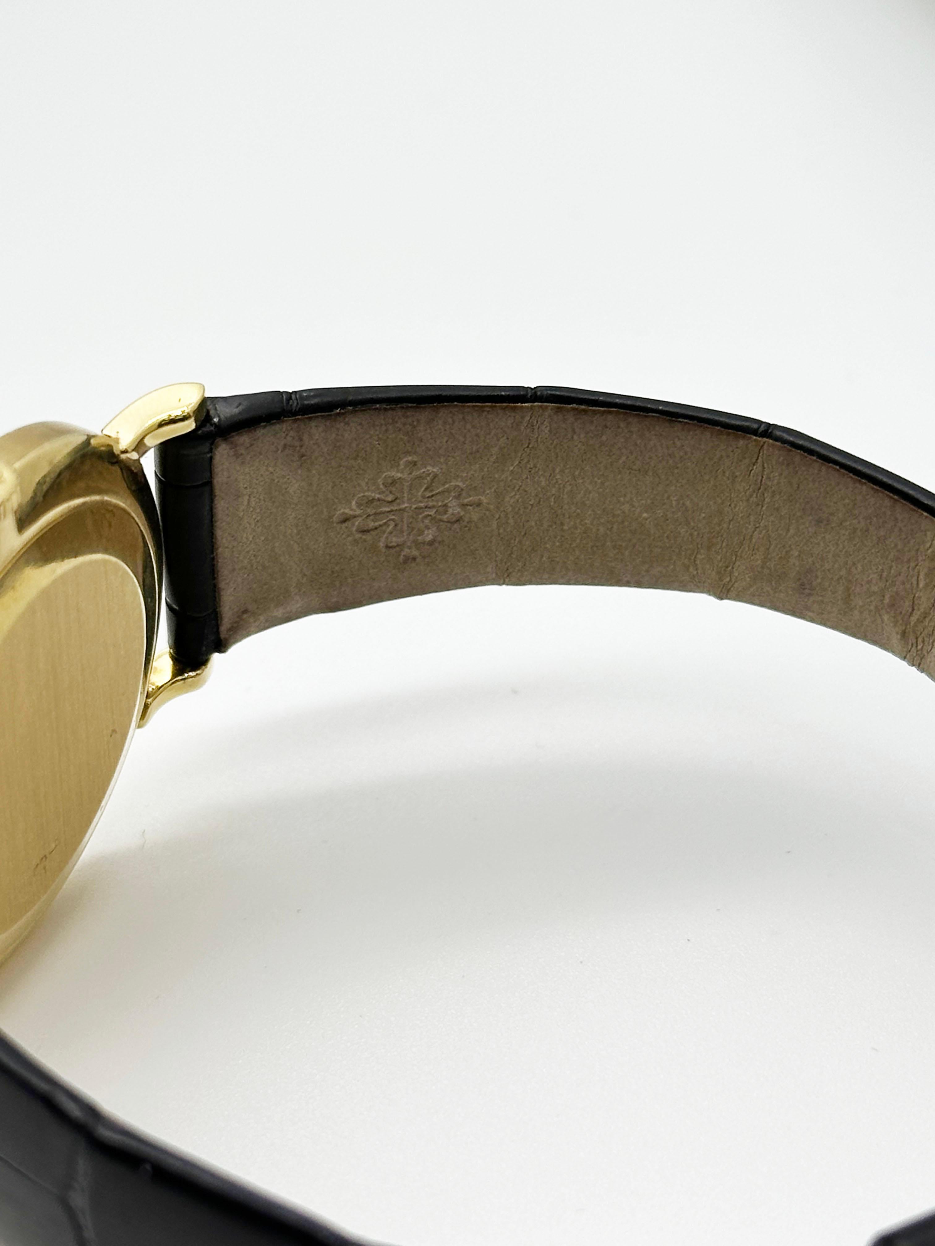 Women's or Men's Patek 3919J Calatrava 18K Yellow Gold White Roman Dial Patek Archive Paper