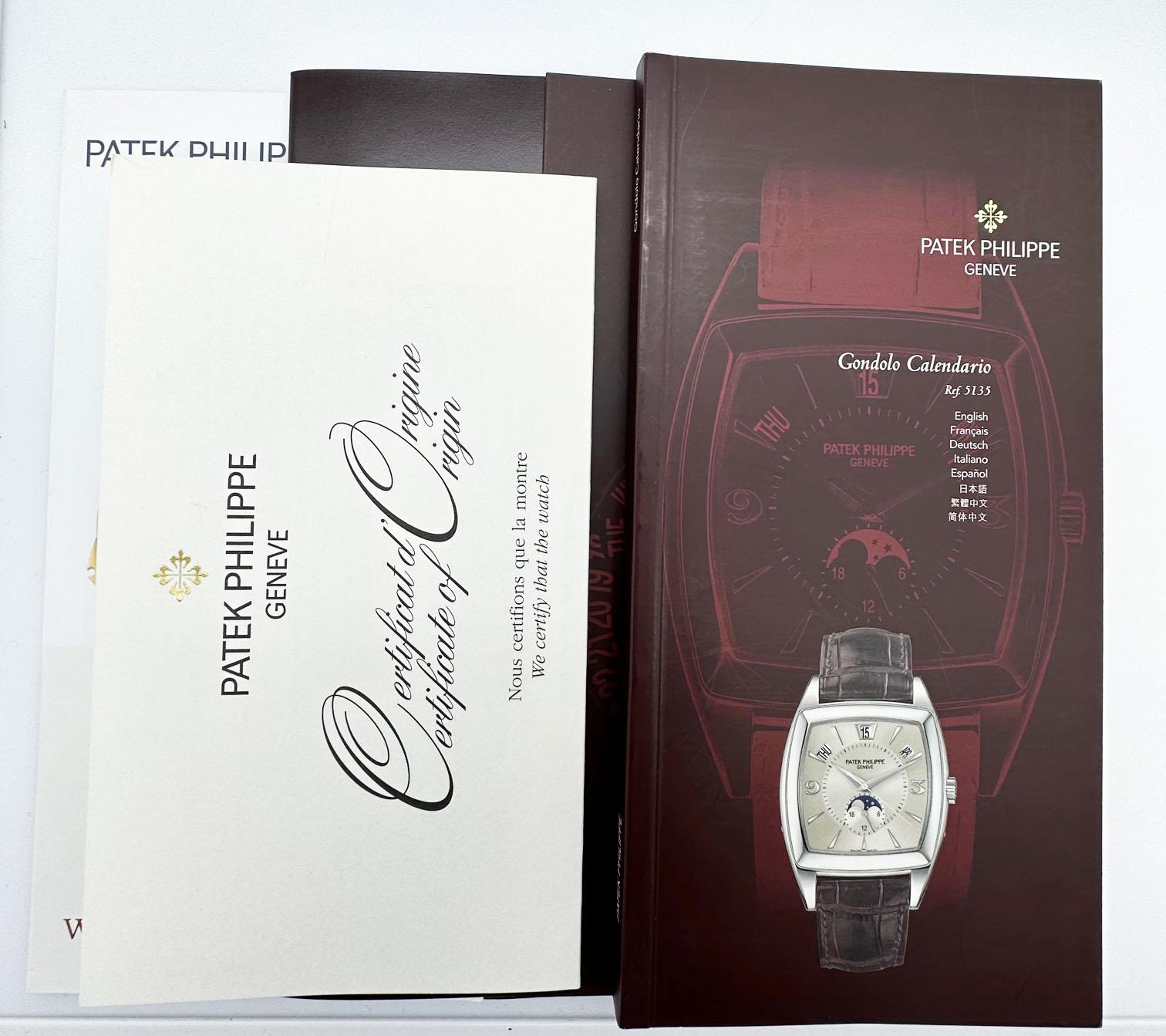 Patek 5135R Philippe Complicated Gondolo Calendario 18K Rose Gold Box Paper For Sale 3