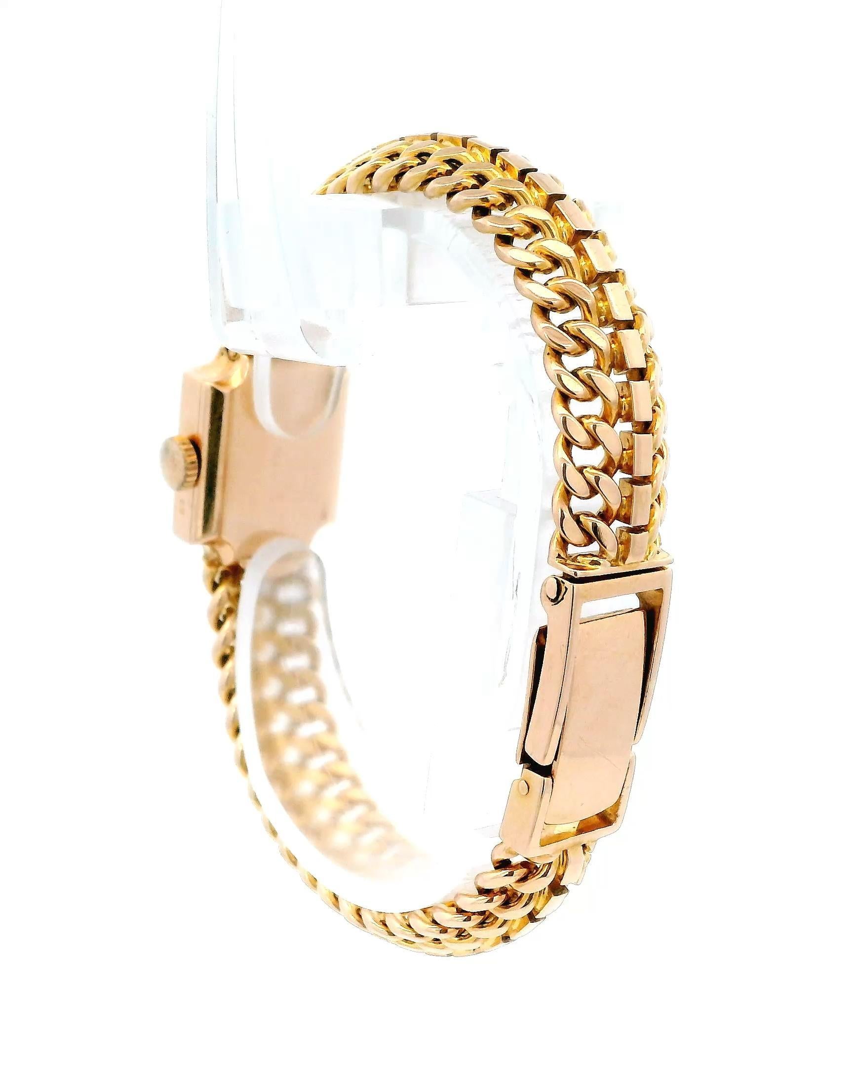 Patek lds 18kr quadratische Wirbelsäule Link Armband Scharnier zurück im Zustand „Gut“ im Angebot in Great Neck Plaza, NY