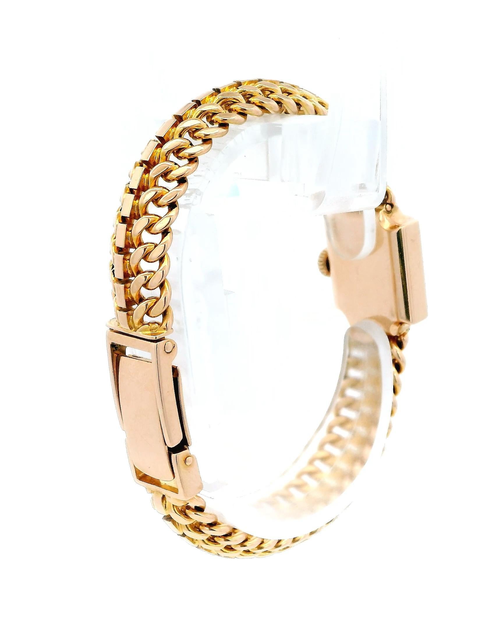 Patek lds 18kr quadratische Wirbelsäule Link Armband Scharnier zurück Damen im Angebot