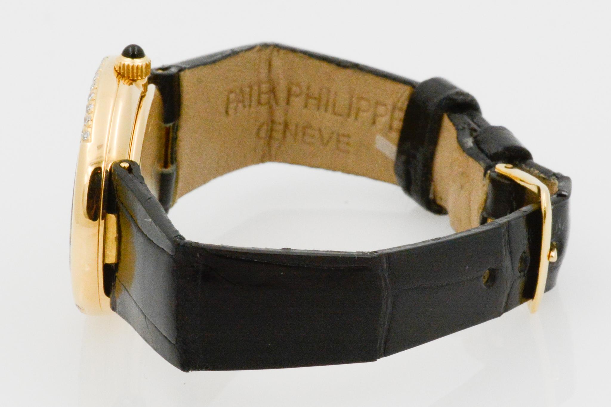 Oval Cut Patek Philip Golden Ellipse Diamond Ladies Watch Oval Case
