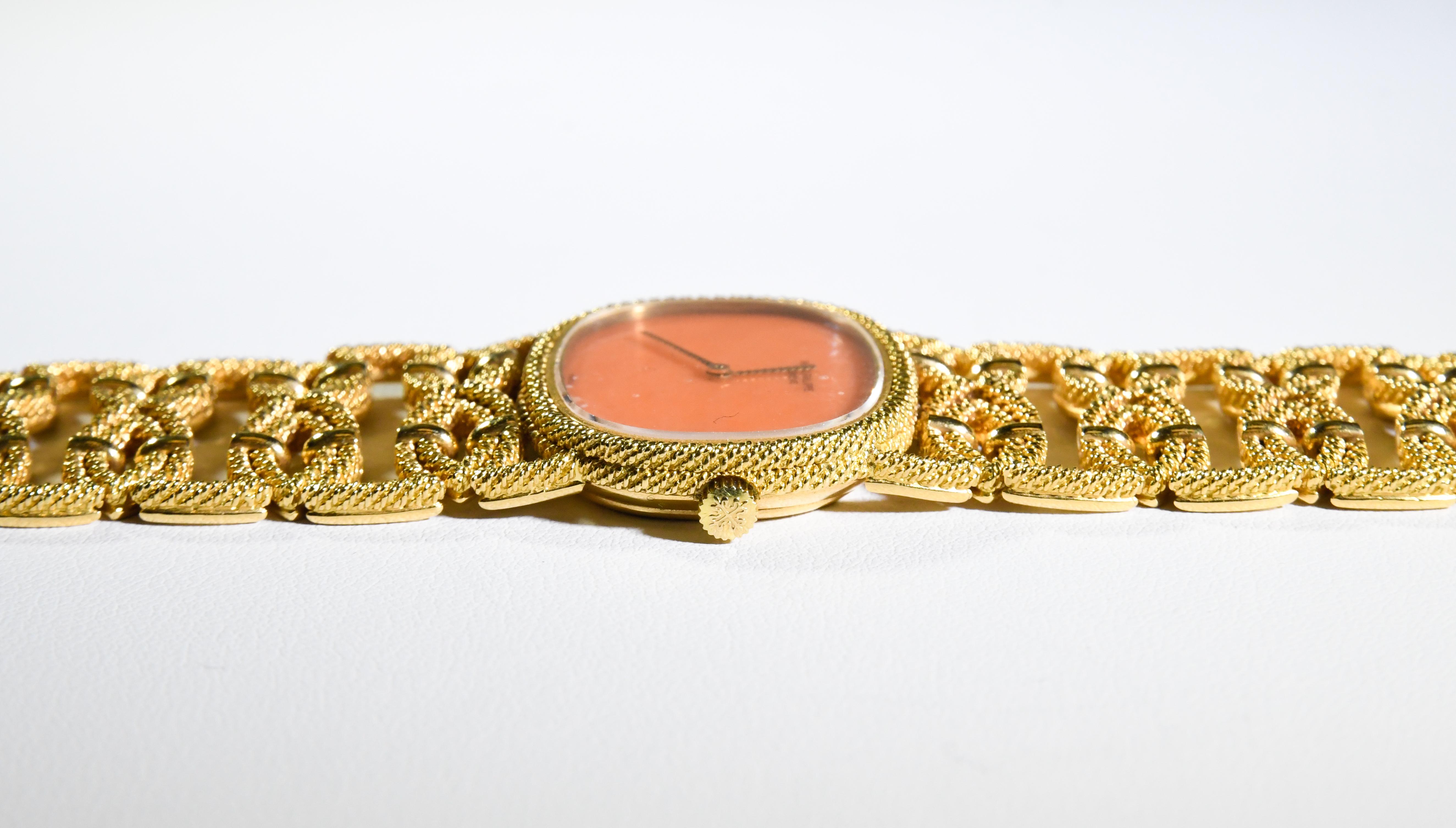 Seltene „Goldene Eclipse“ 18K Gelb 1970''s Armbanduhr von Patek Philipe Ref. 4267/1 im Zustand „Hervorragend“ im Angebot in Palm Beach, FL