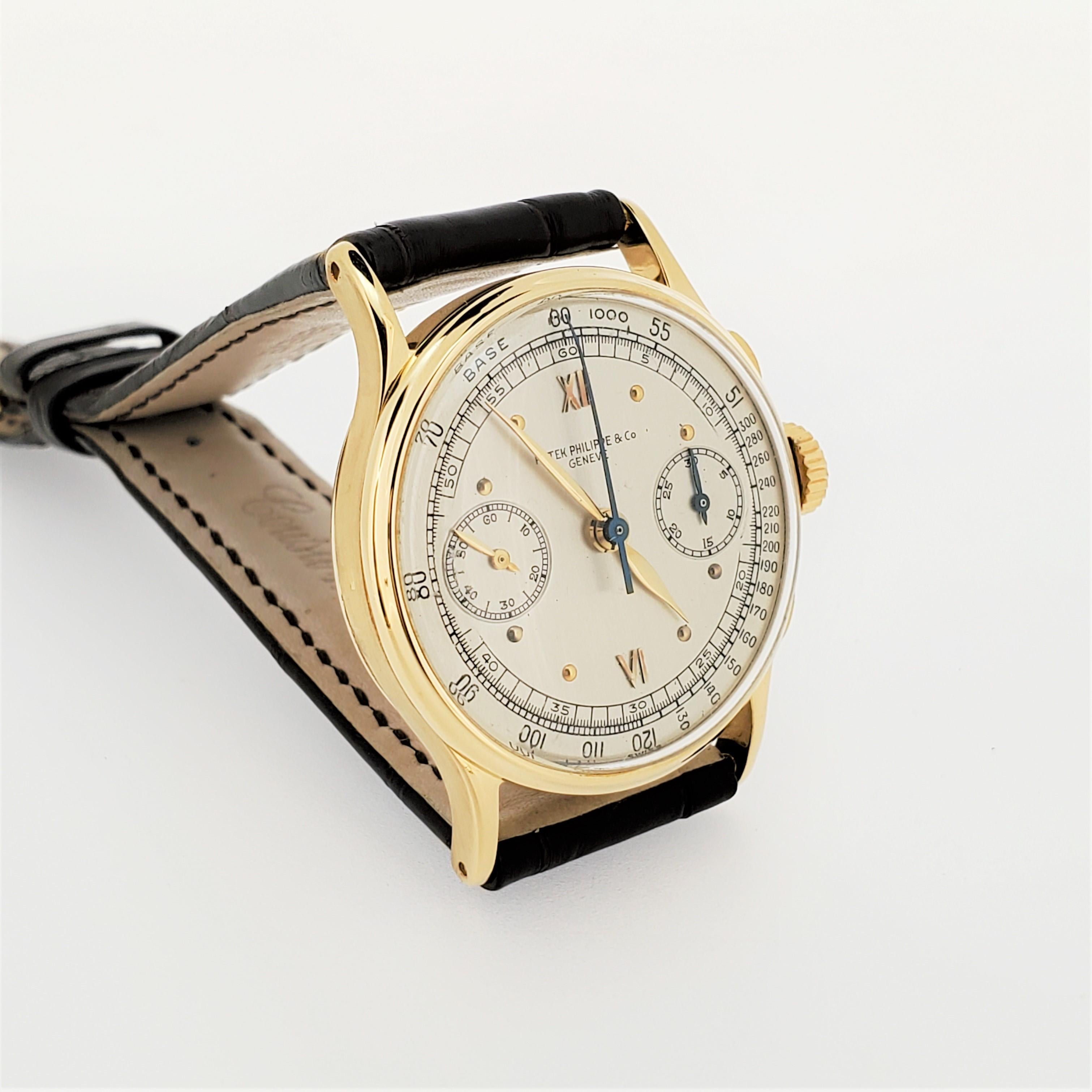 Patek Philippe Montre chronographe vintage 130J avec cadran, circa 1940 12