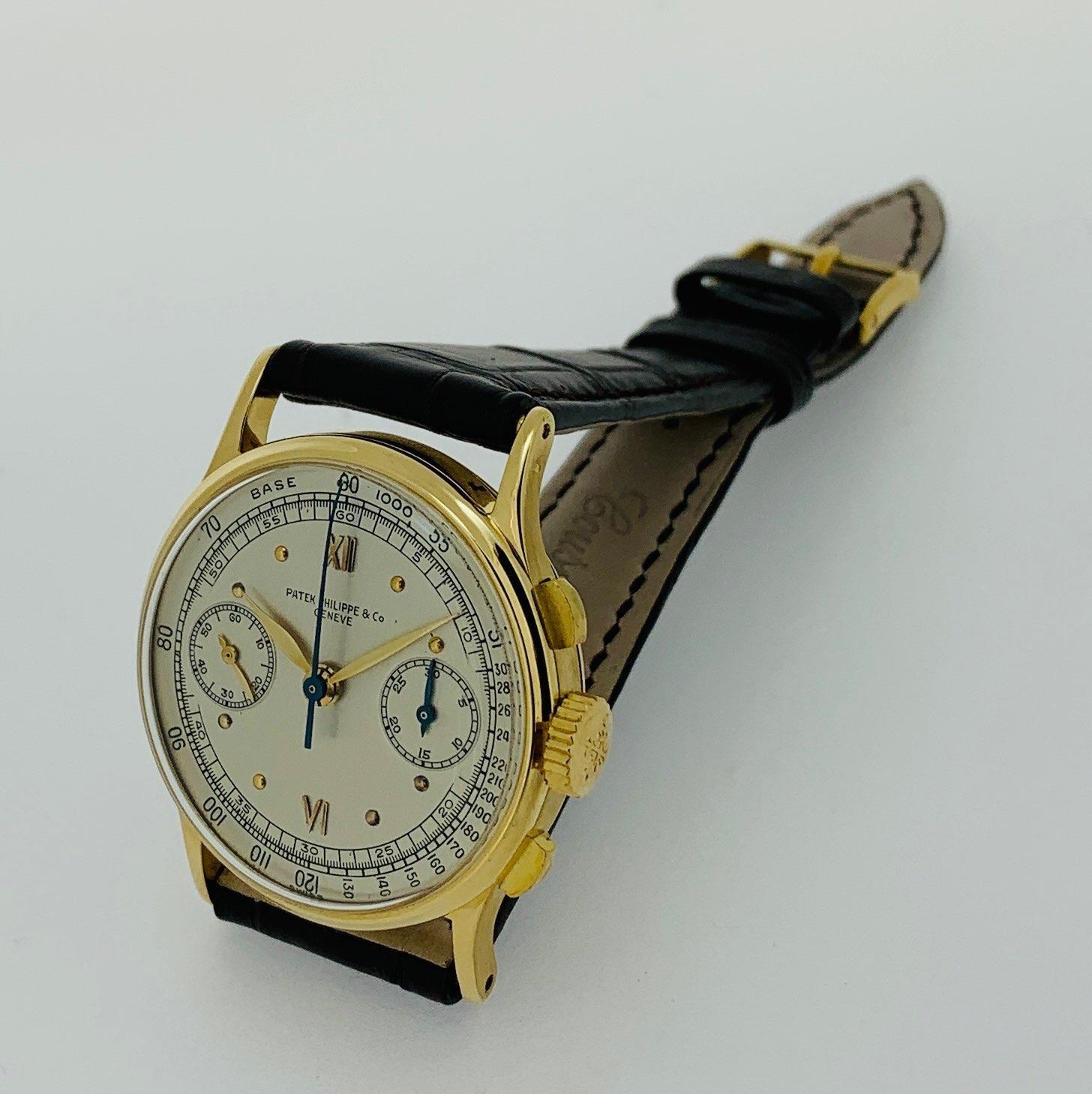 Patek Philippe Montre chronographe vintage 130J avec cadran, circa 1940 1