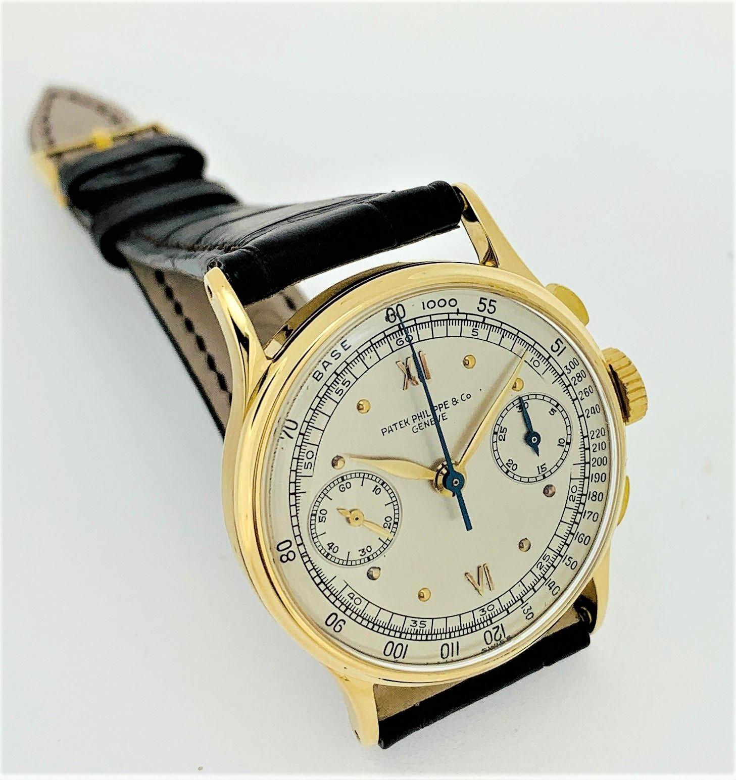 Patek Philippe Montre chronographe vintage 130J avec cadran, circa 1940 3