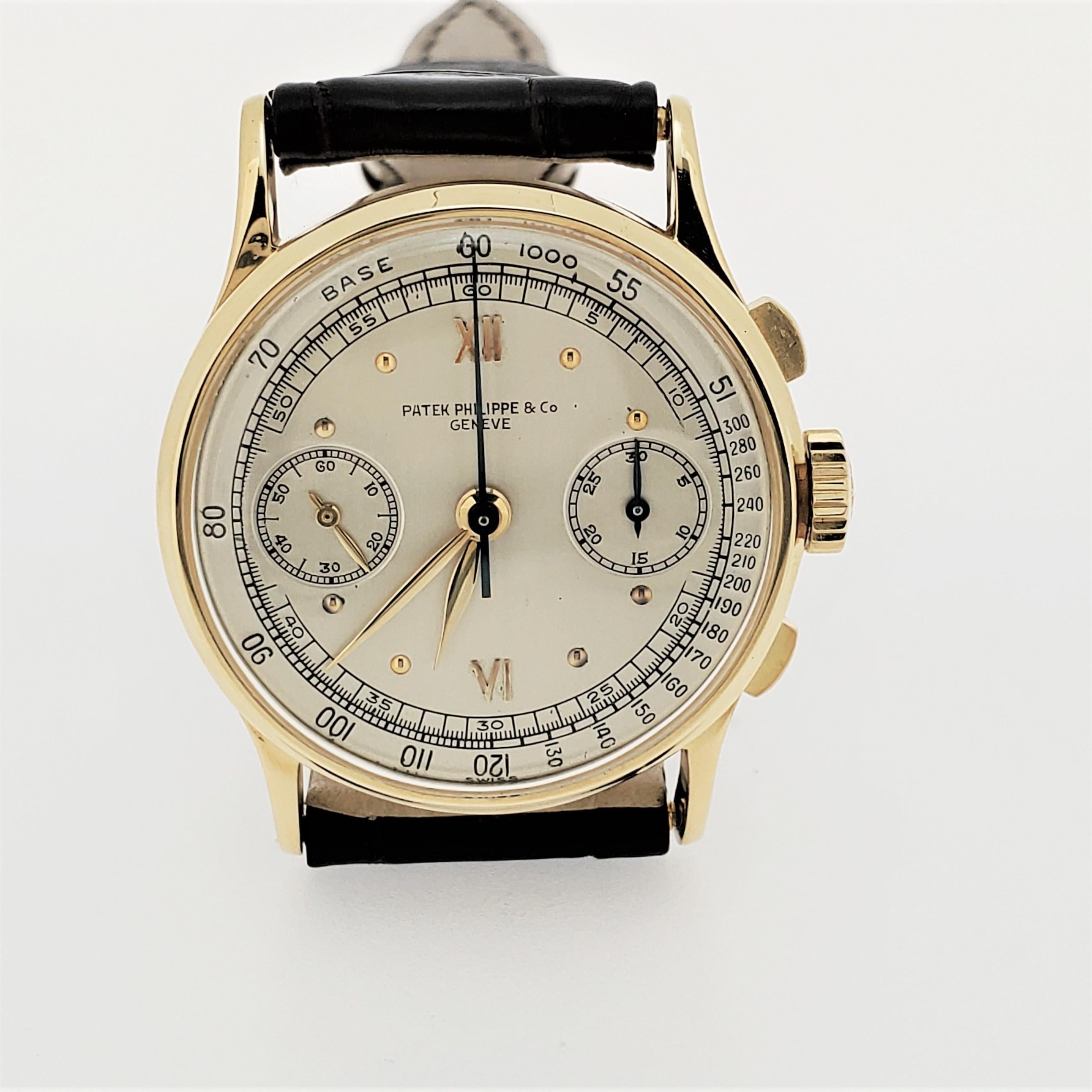 Patek Philippe Montre chronographe vintage 130J avec cadran, circa 1940 5