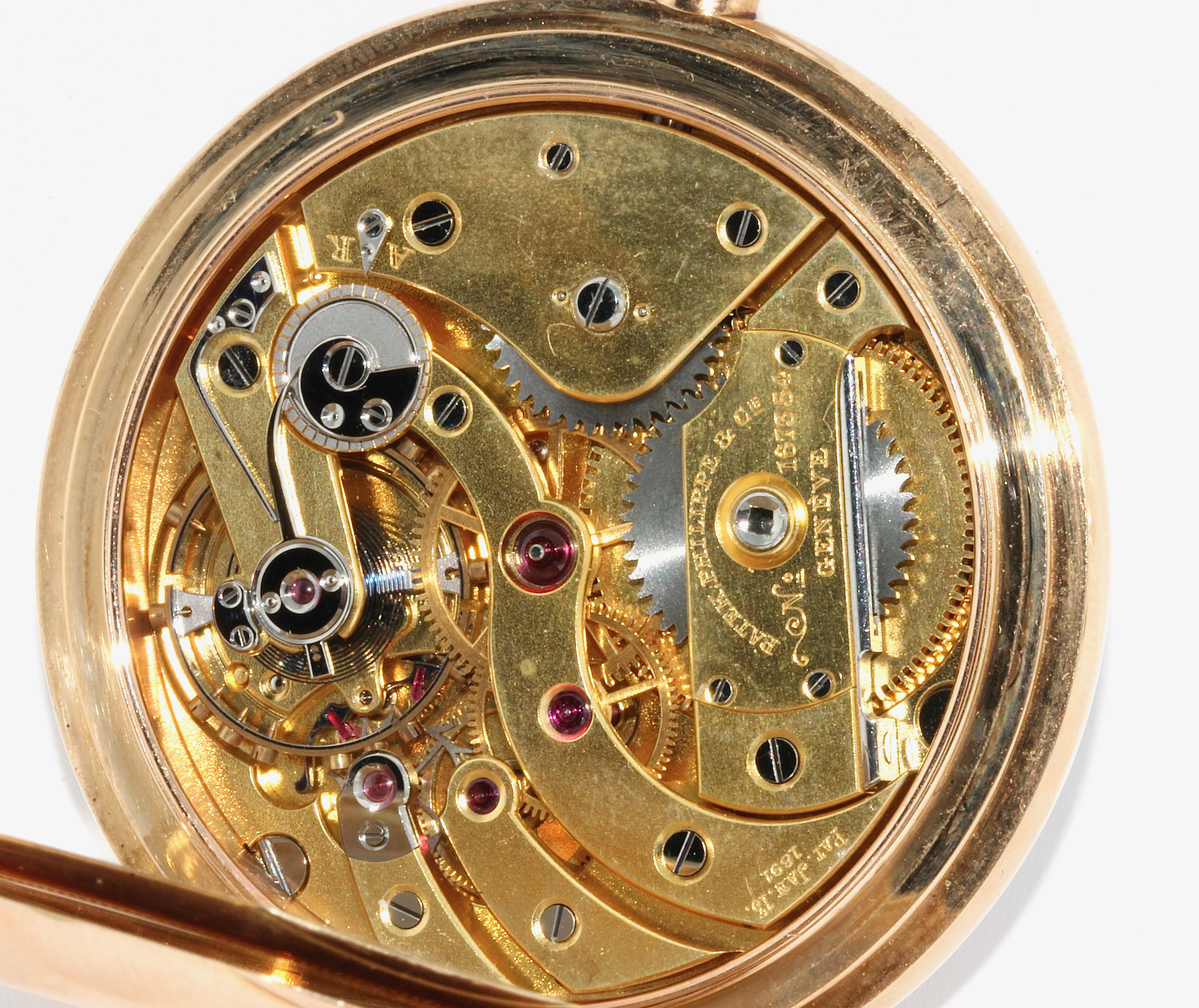 Patek Philippe 14 Karat Gold Pocket Watch, sold by W. Lennartz-Michels For Sale 3
