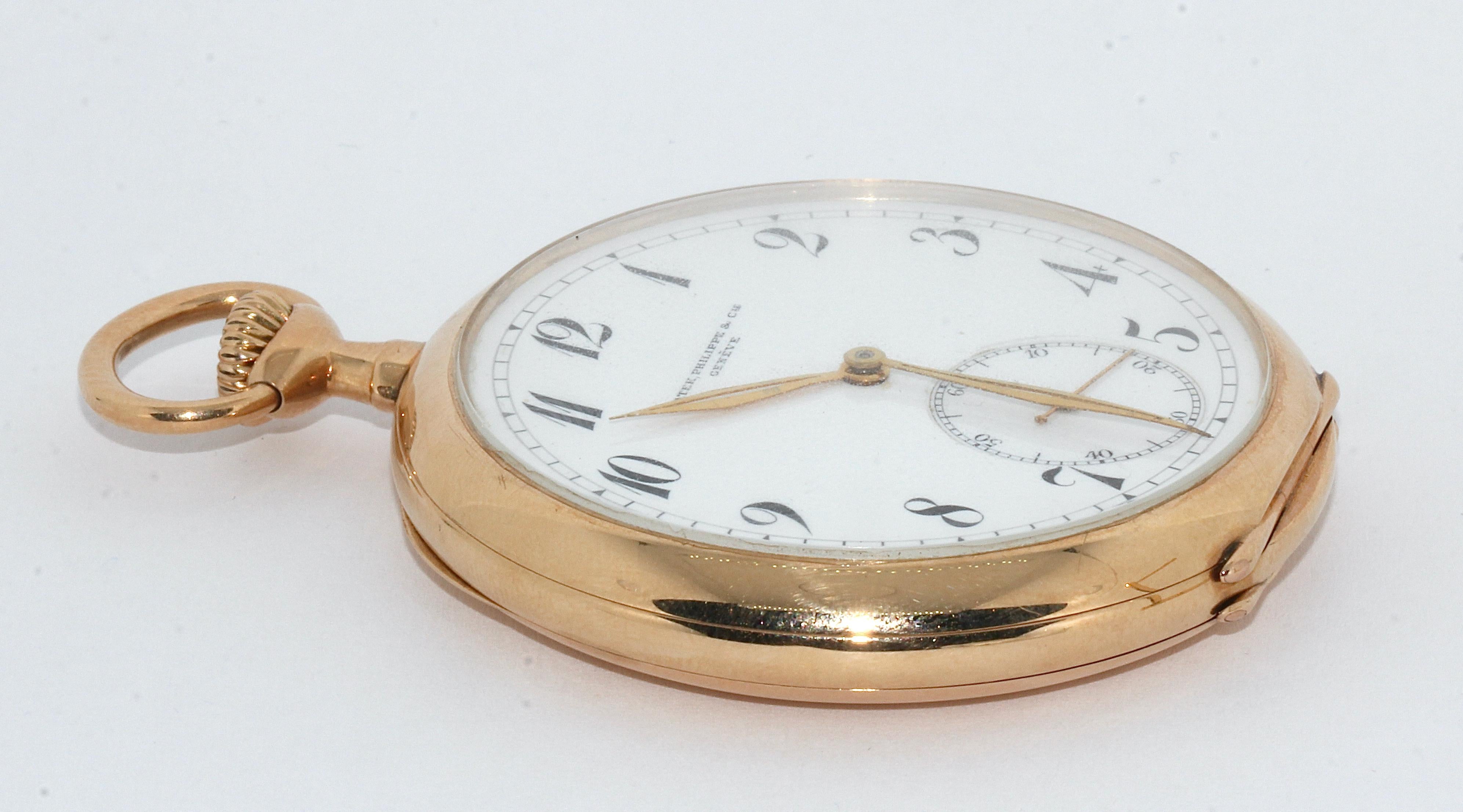 Patek Philippe 14 Karat Gold Pocket Watch, sold by W. Lennartz-Michels For Sale 5