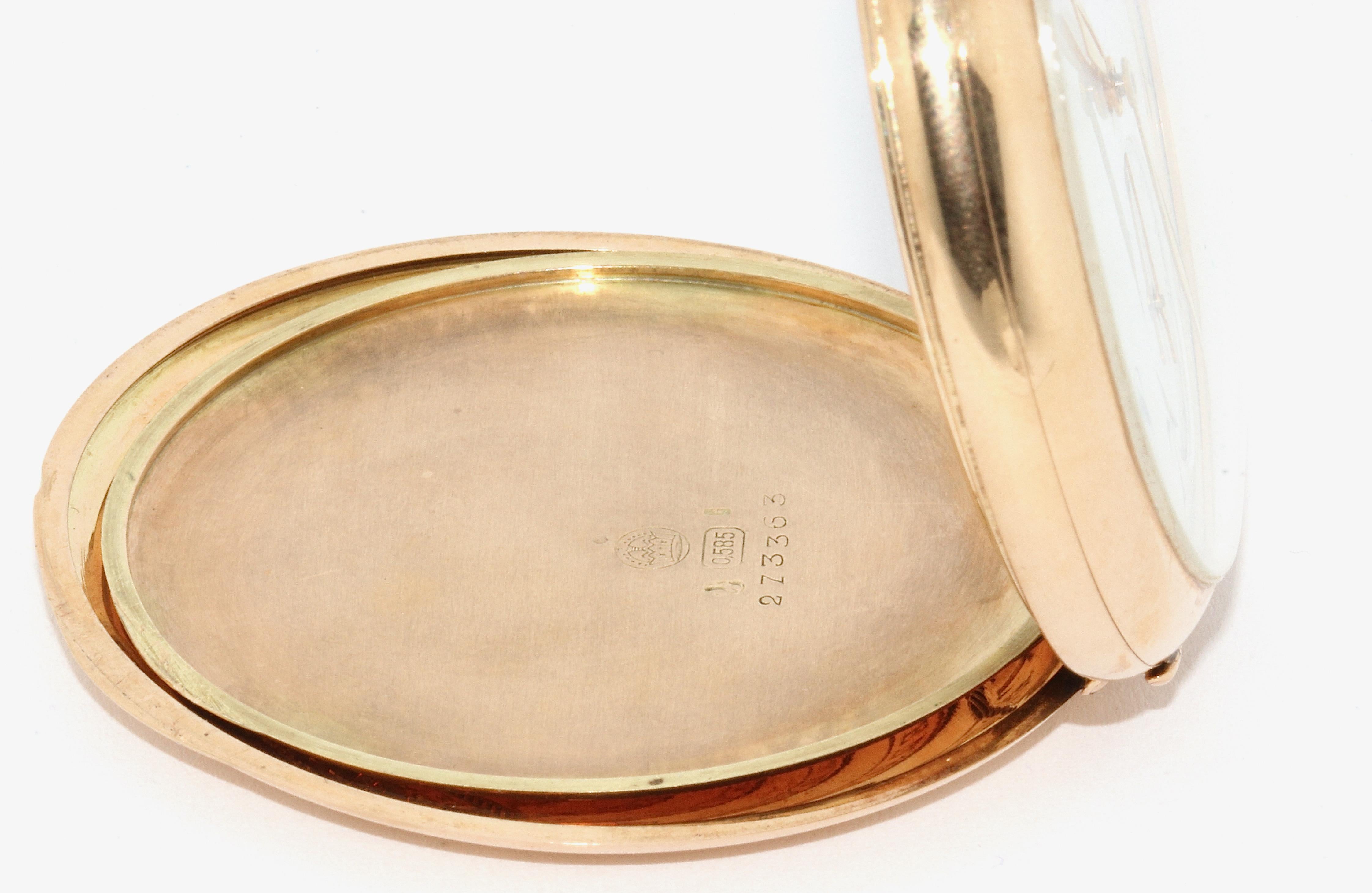 Men's Patek Philippe 14 Karat Gold Pocket Watch, sold by W. Lennartz-Michels For Sale