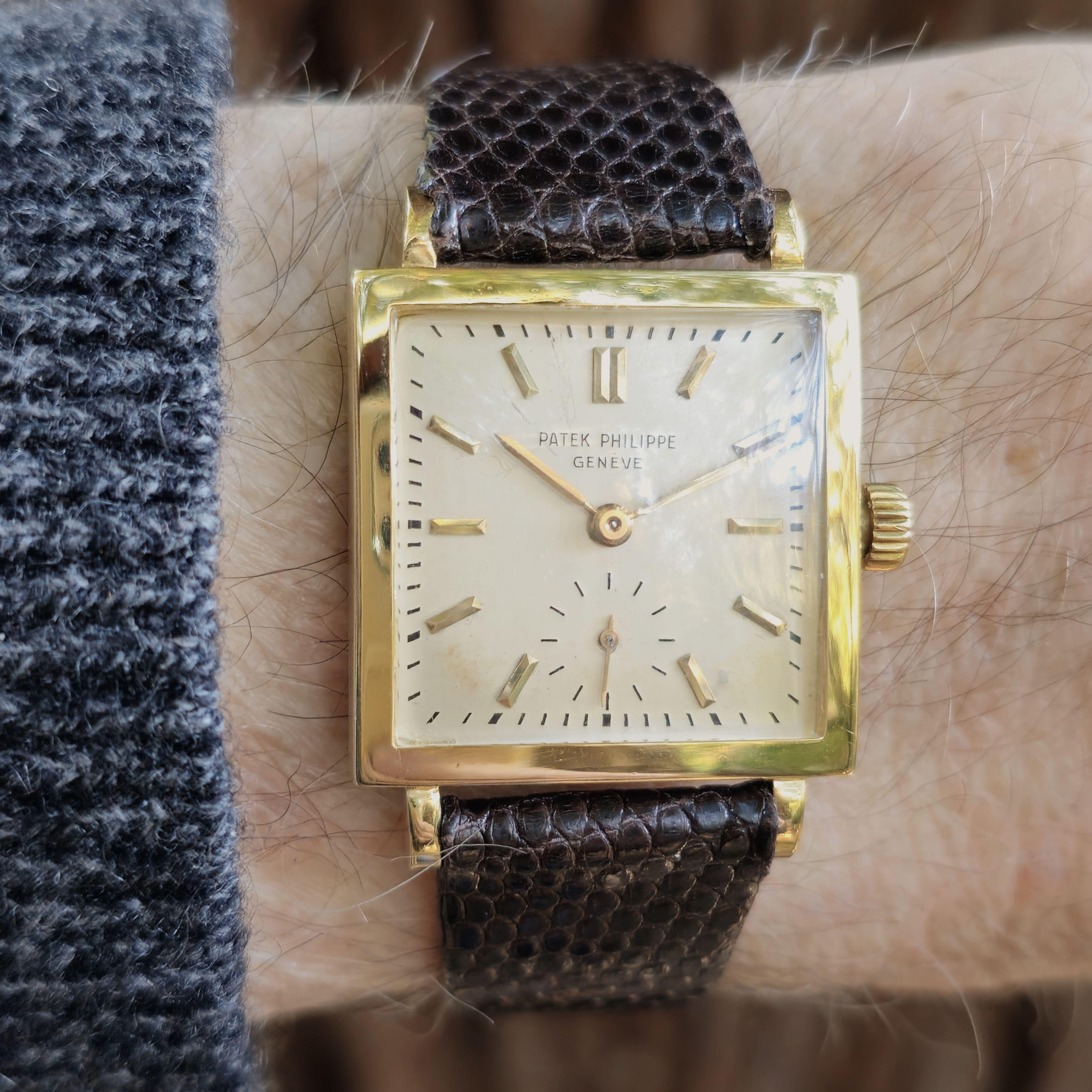 Patek Philippe 1431J Vintage Square Shape Unisex  with Bracelet, Circa 1951 For Sale 7