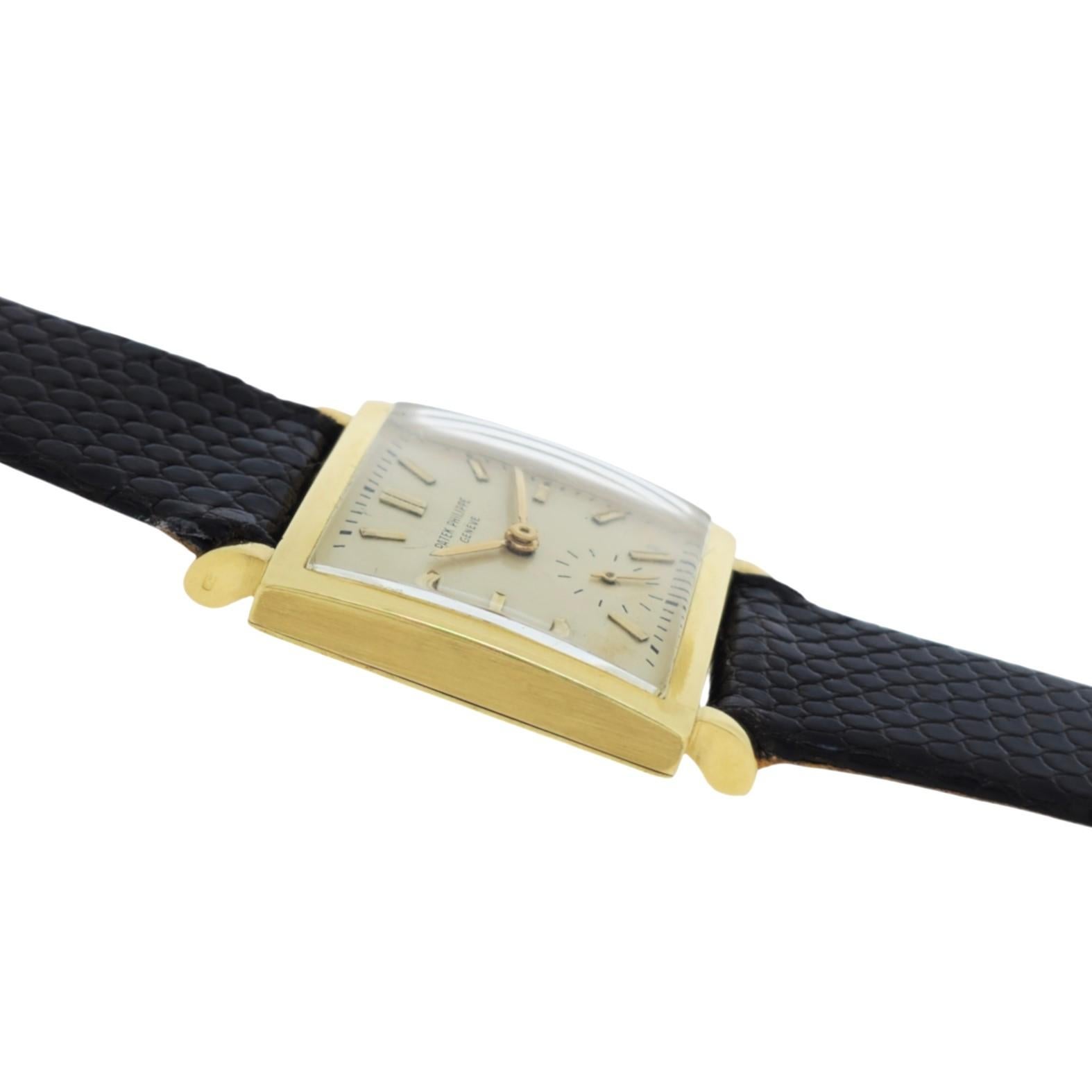 Patek Philippe 1431J Vintage Square Shape Unisex  with Bracelet, Circa 1951 For Sale 1