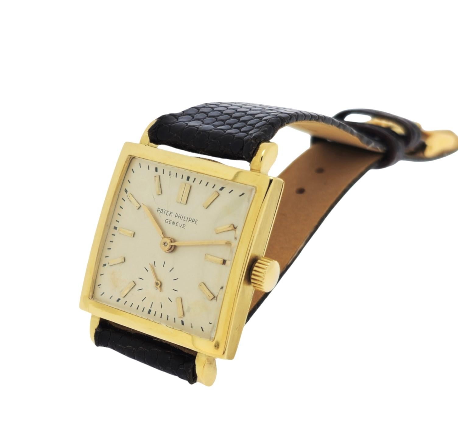 Patek Philippe 1431J Vintage Square Shape Unisex  with Bracelet, Circa 1951 For Sale 2