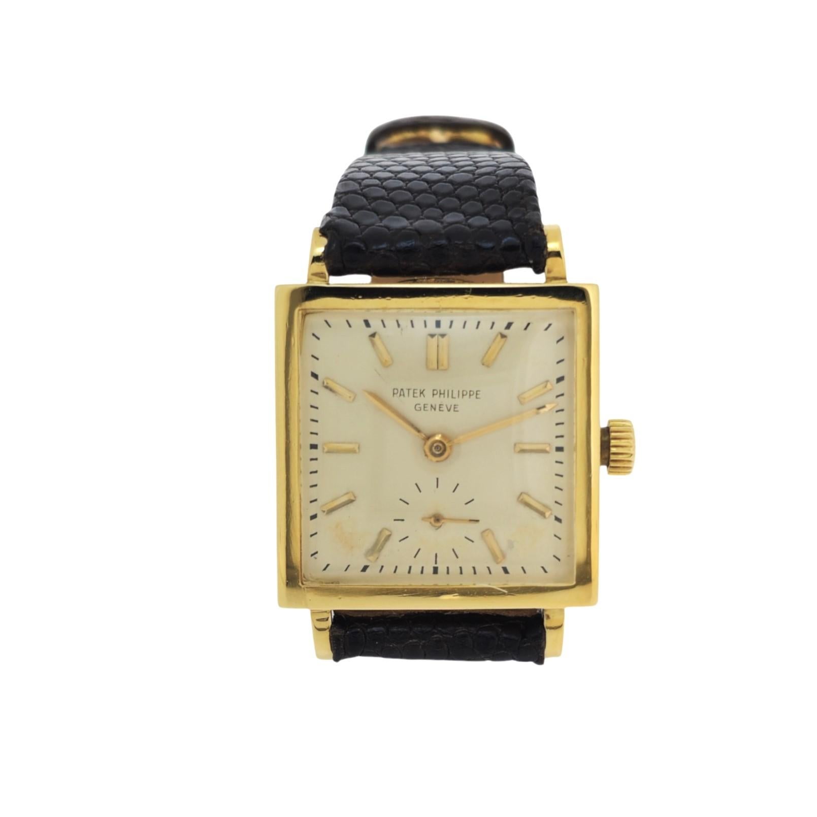 Patek Philippe 1431J Vintage Square Shape Unisex  with Bracelet, Circa 1951 For Sale 4