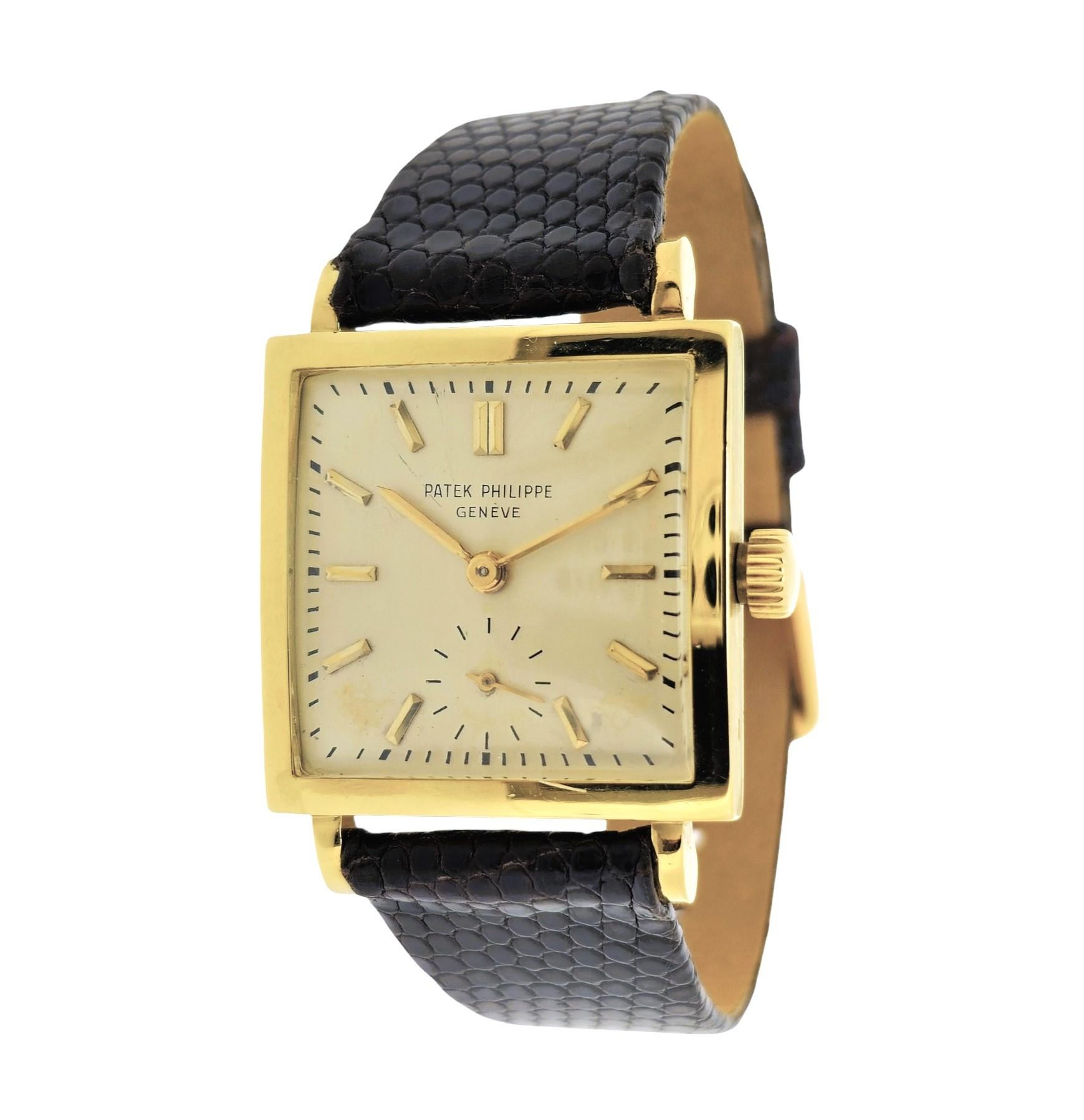Patek Philippe 1431J Vintage Square Shape Unisex  with Bracelet, Circa 1951 For Sale 5