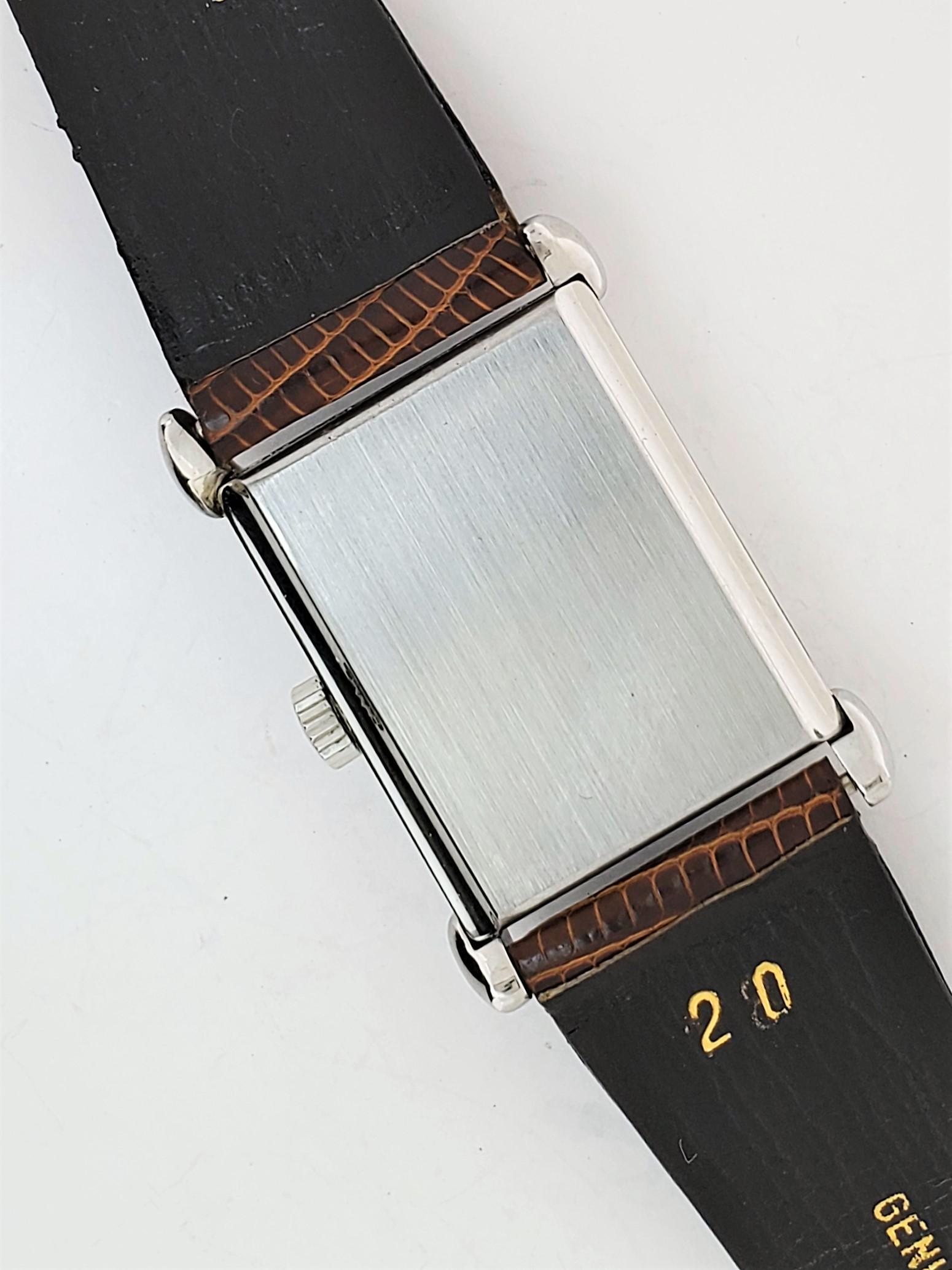 Rechteckige Uhr 1530A von Patek Philippe, um 1948 im Angebot 2