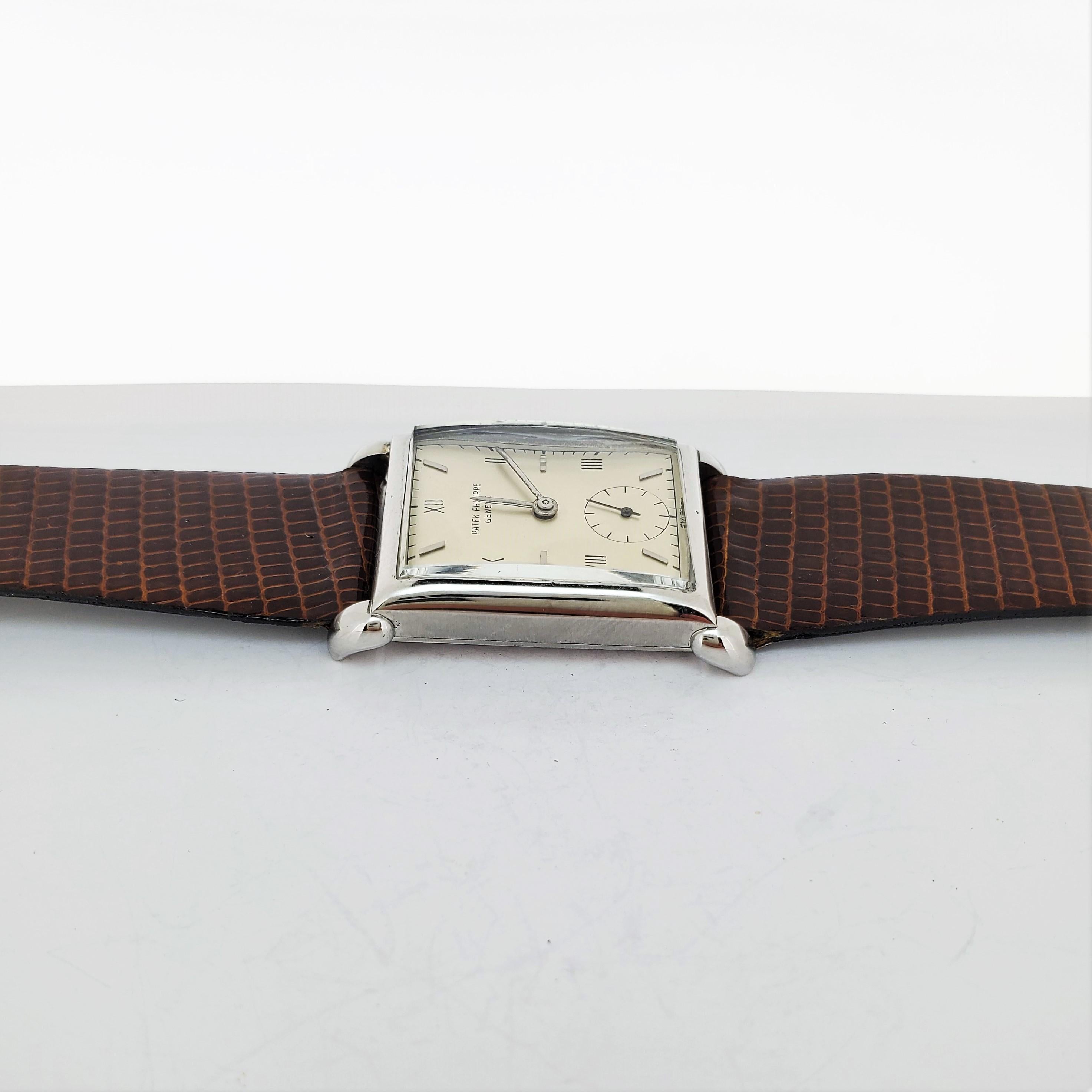 Modern Patek Philippe 1530A Rectangular Watch, circa 1948 For Sale