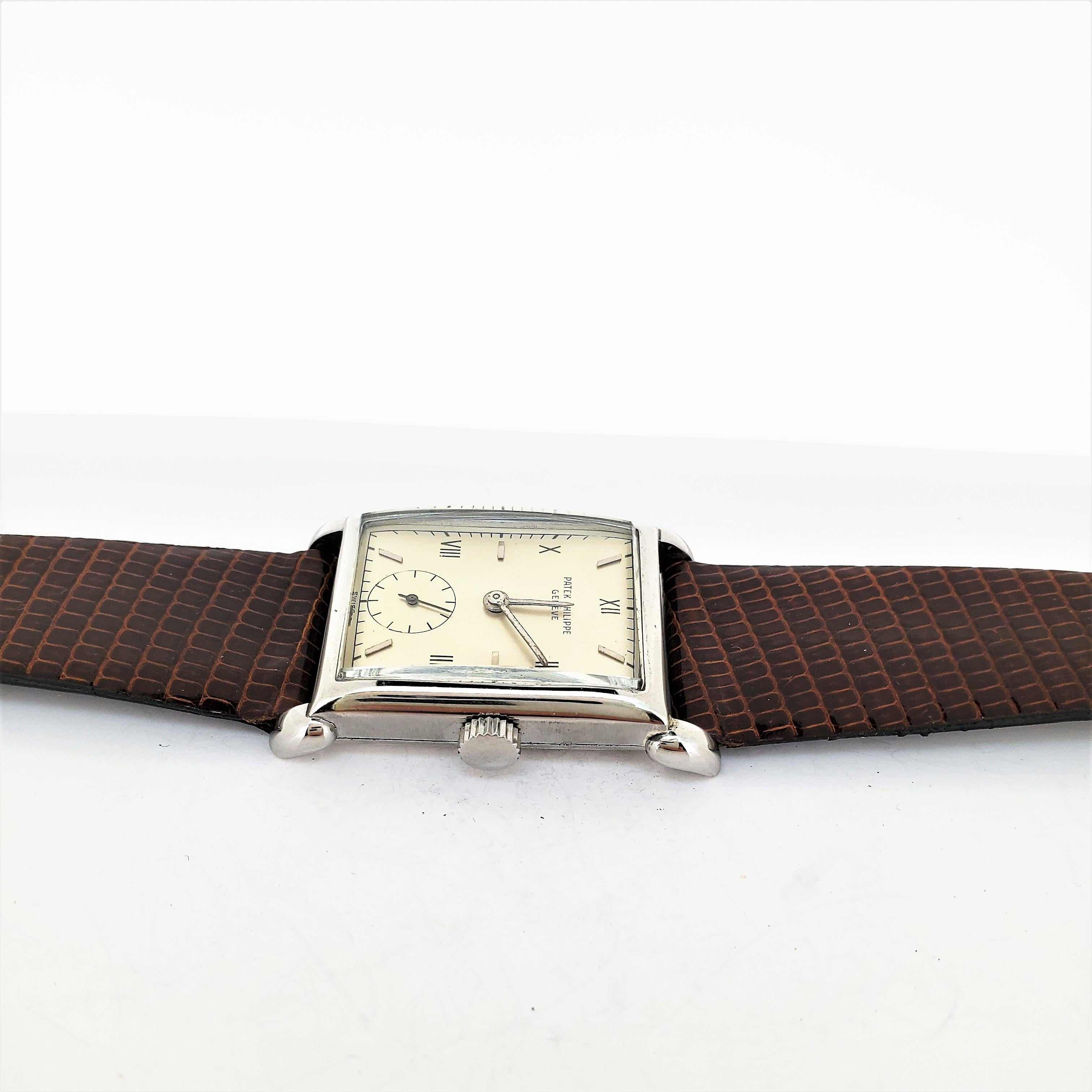 Women's or Men's Patek Philippe 1530A Rectangular Watch, circa 1948 For Sale