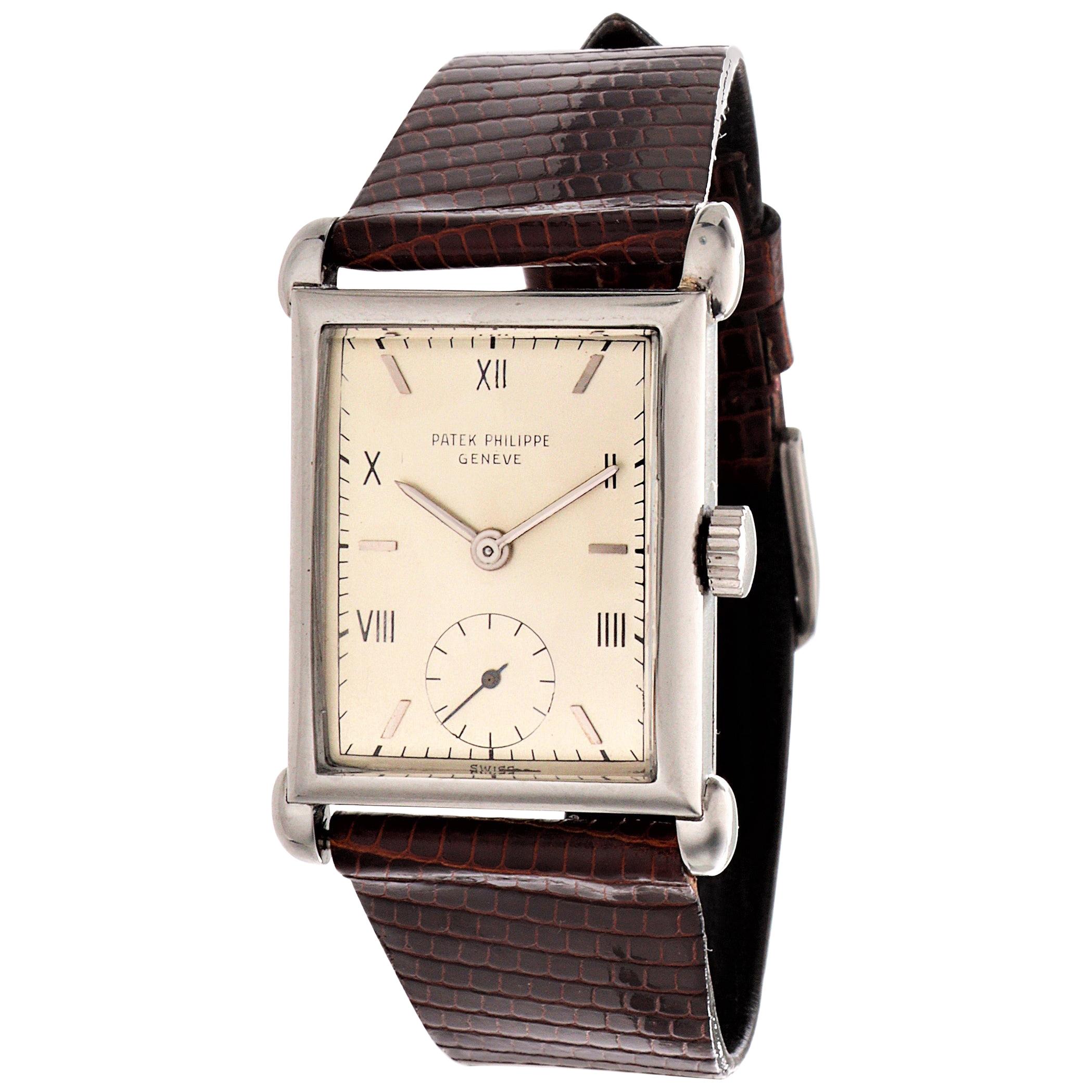 Patek Philippe 1530A Rectangular Watch, circa 1948 For Sale