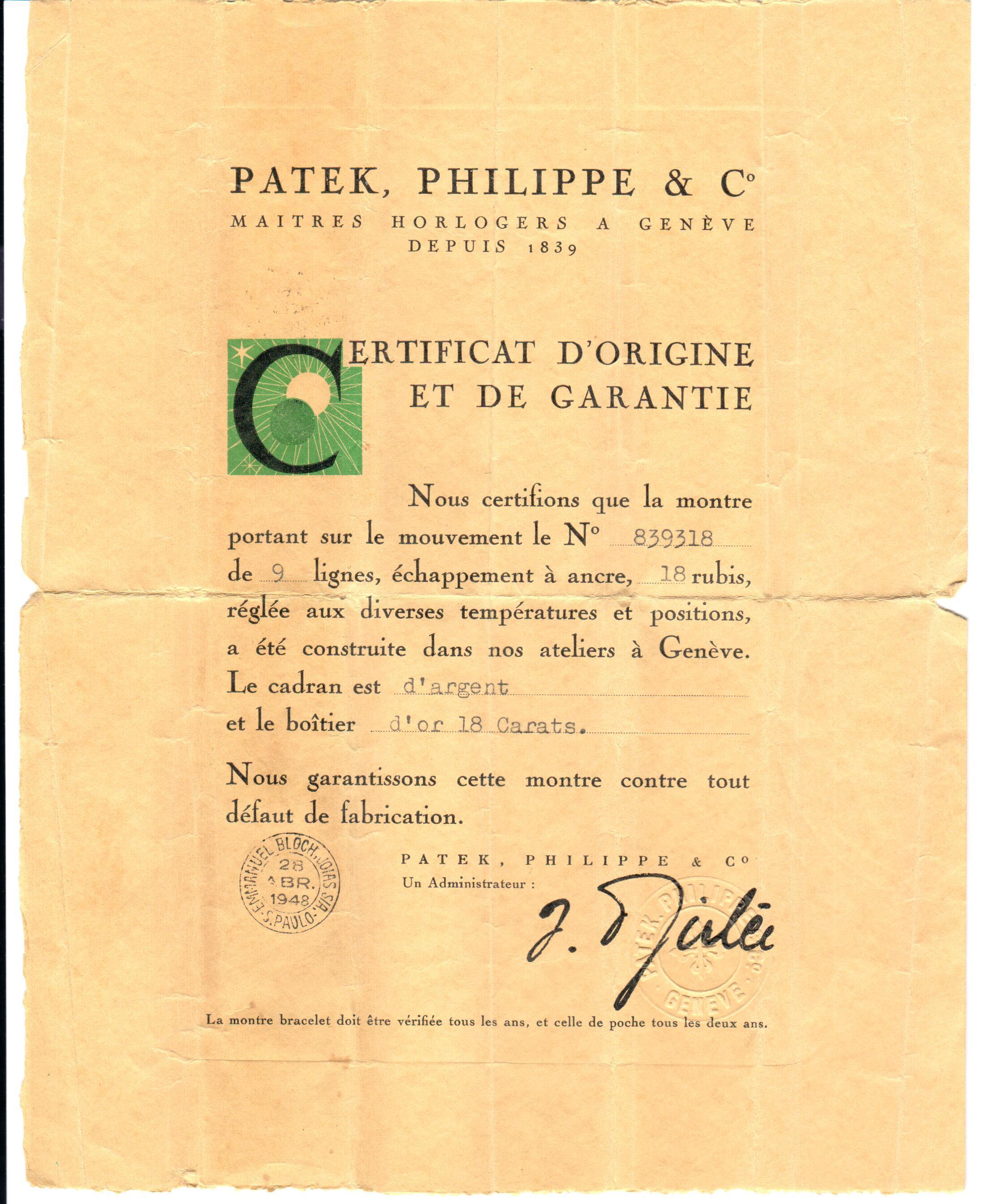 Patek Philippe 1559R, Roségold, Original-Zertifikat nicht poliert, um 1947 5