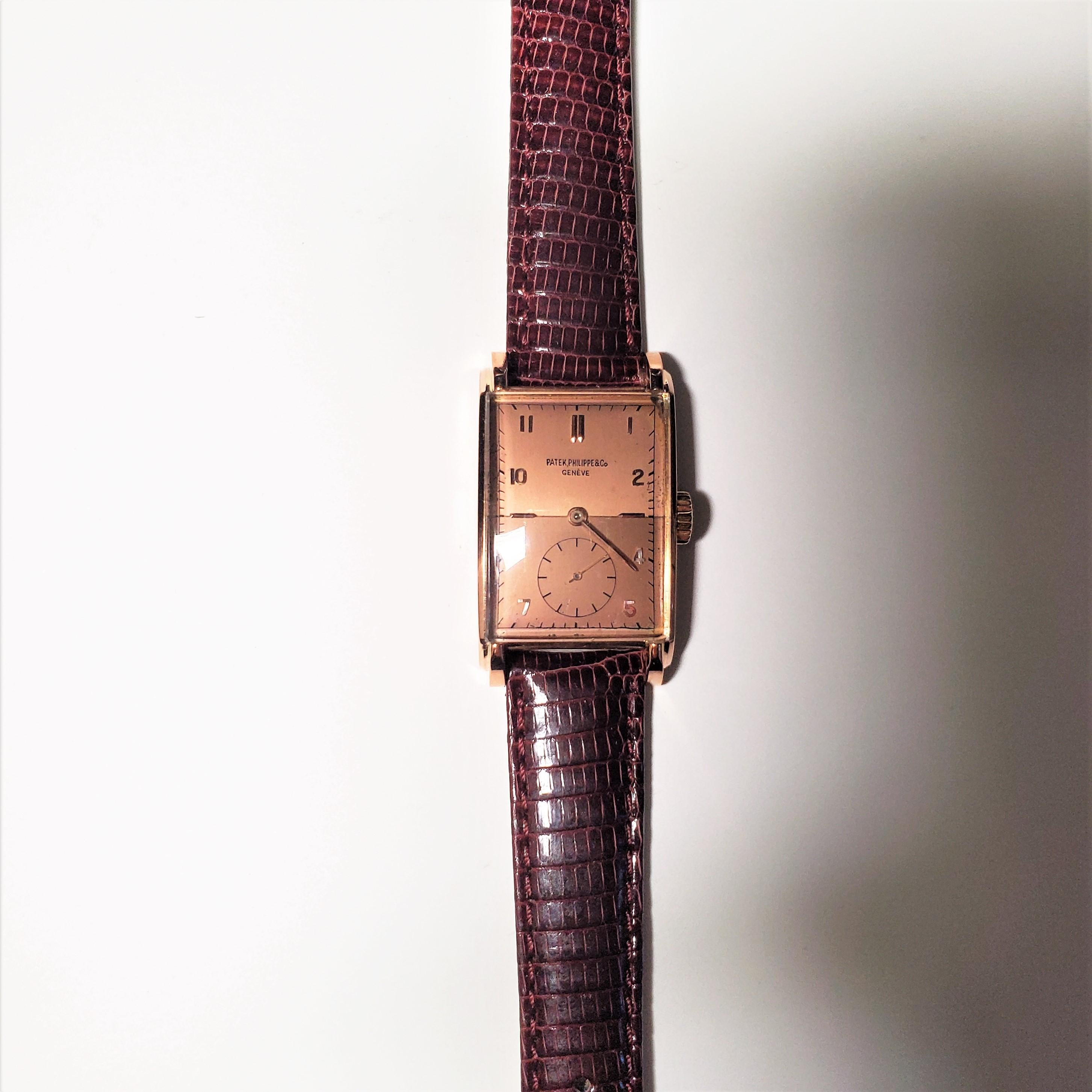 Patek Philippe 1559R, Rose Gold, Original Certificate Not Polished, Circa 1947 For Sale 8